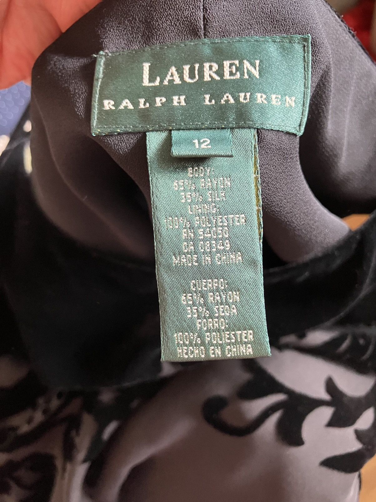 Ralph Lauren Lauren Ralph Lauren Black Burnout Velvet Long Evening Dress Size XL / US 12-14 / IT 48-50 - 8 Thumbnail