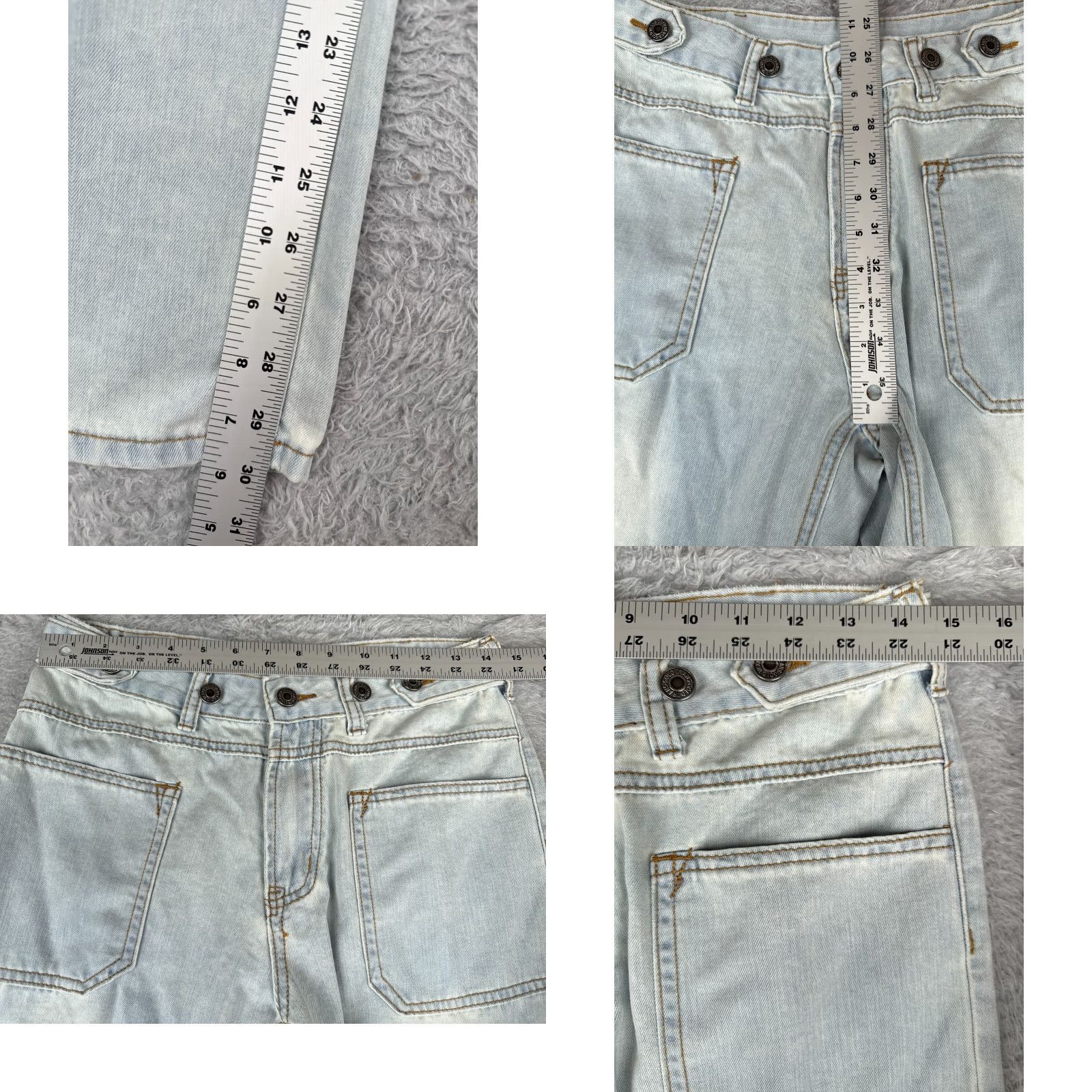 Vintage Gold Trans Jeans Womens 28 Blue Denim Light Wash Distressed 28x30 Regular 5-Pocket Design Zip Button Jeans Womens Size 28" / US 6 / IT 42 - 8 Thumbnail