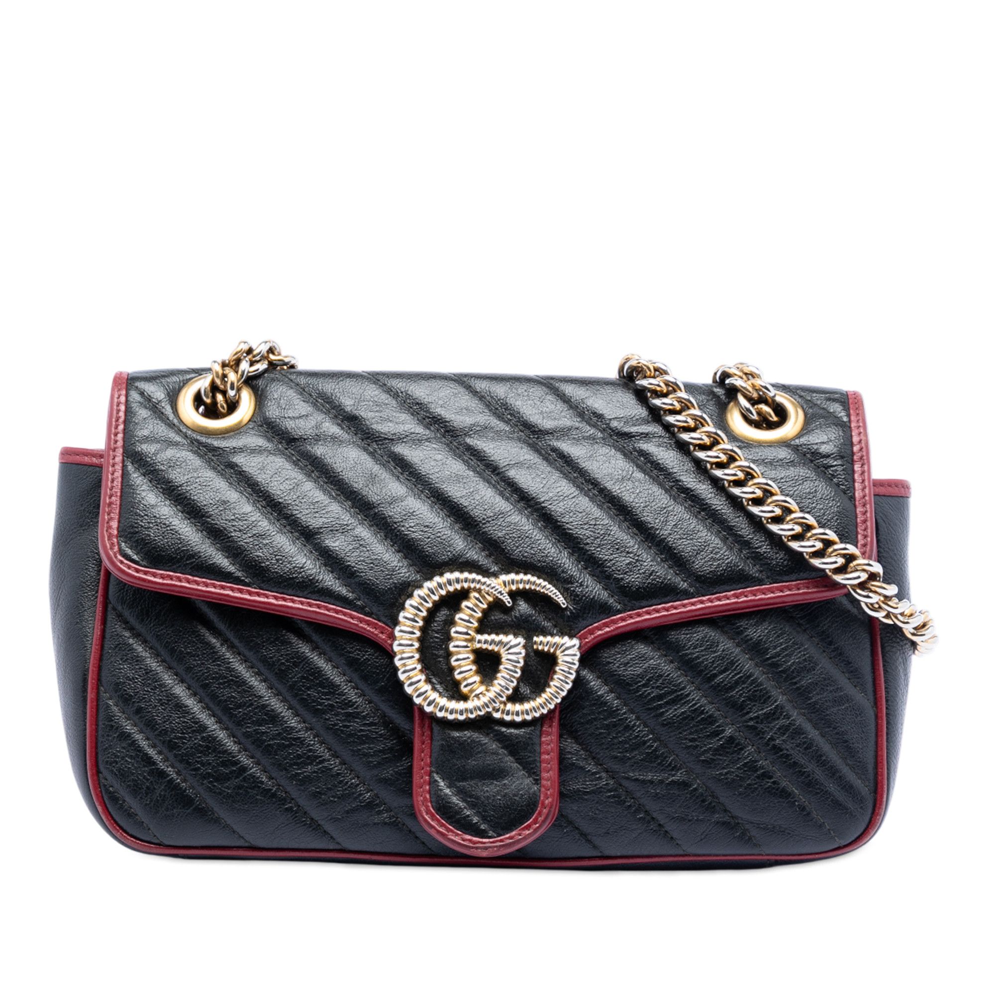 Gucci Gucci Medium GG Marmont Matelasse Diagonal Leather Torchon Shoulder Bag Size ONE SIZE - 1 Thumbnail