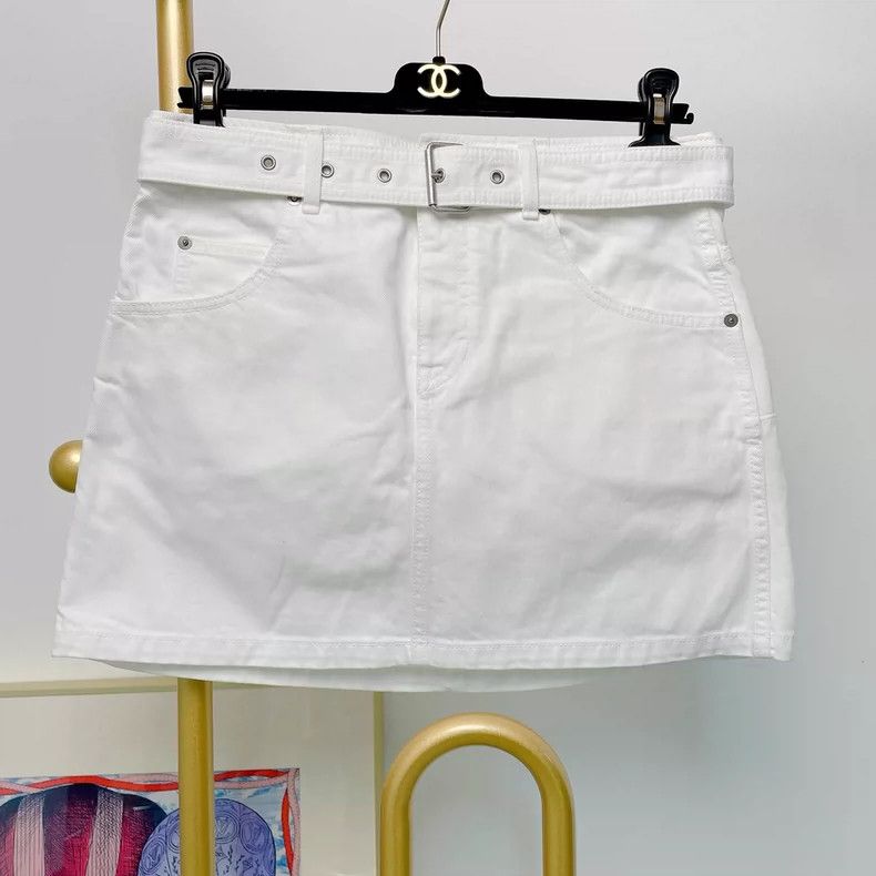 Dior Dior White denim skirt Size 26" / US 2 / IT 38 - 1 Thumbnail