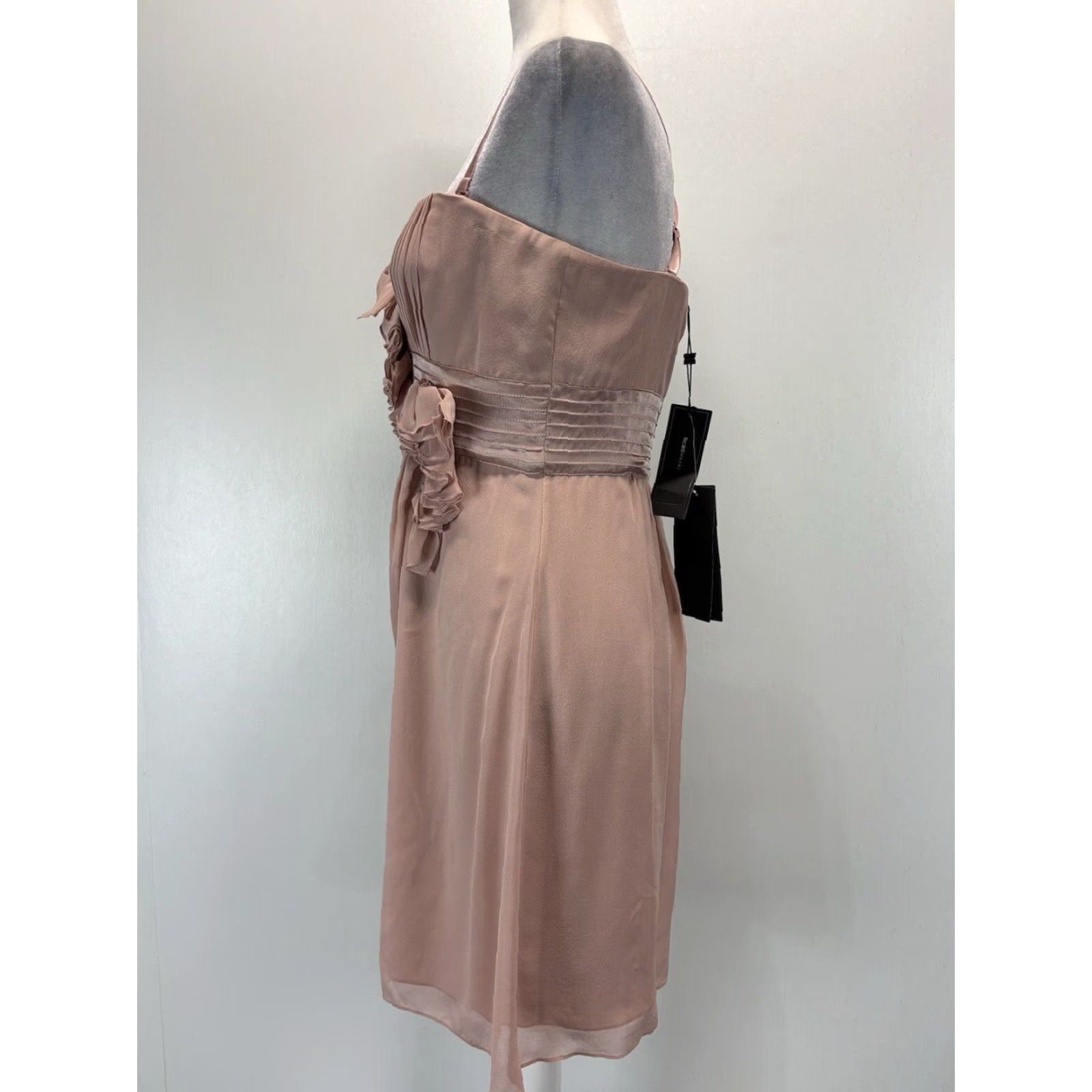 Bcbgmaxazria BCBG MAXAZRIA Emily Rosette Dress Women's Size 10 Blush Pink Silk Chiffon Cocktail Party Size L / US 10 / IT 46 - 2 Thumbnail