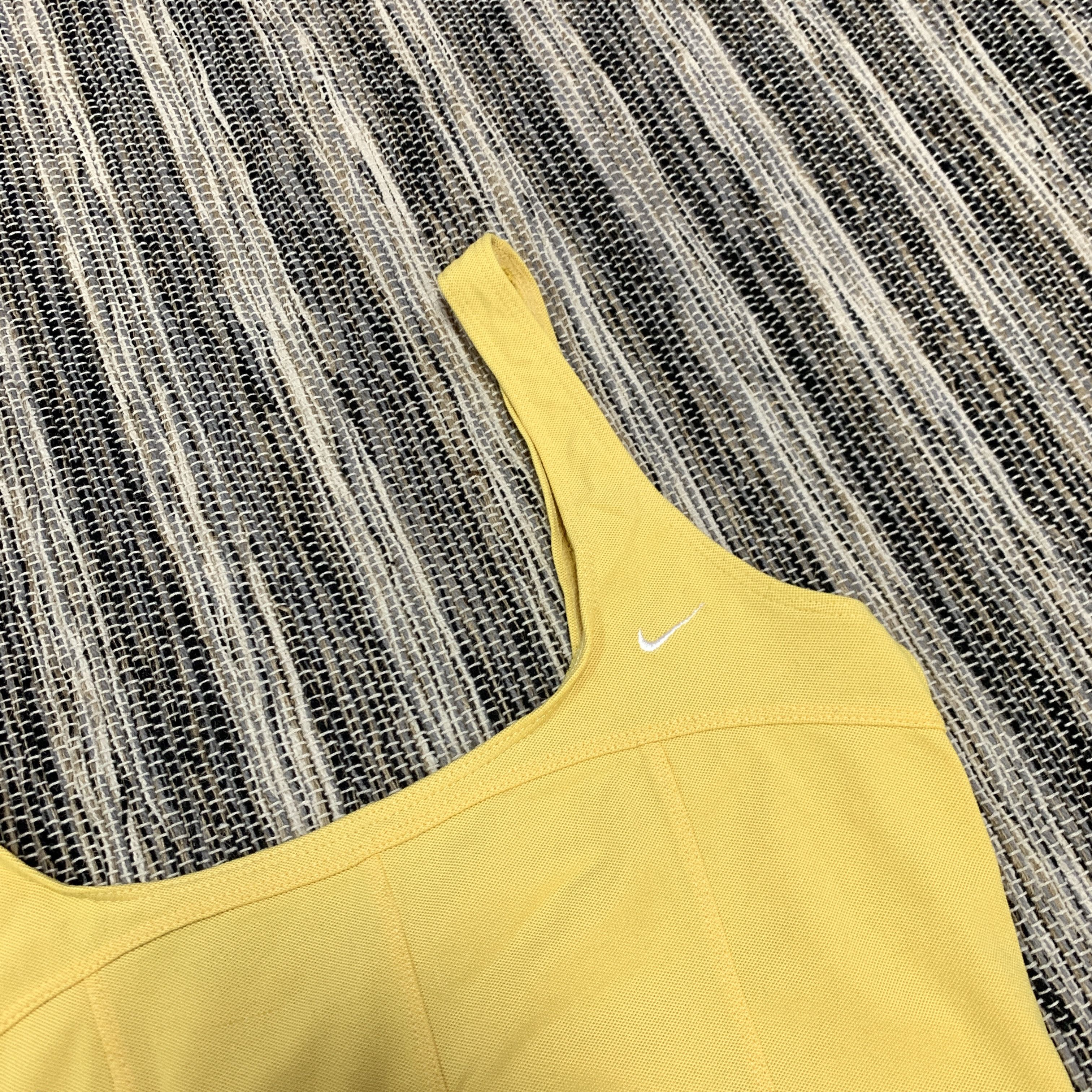 Nike Vintage Nike 90s Icon Swoosh Women's Yellow Crop Top Tank Size L / US 10 / IT 46 - 3 Thumbnail