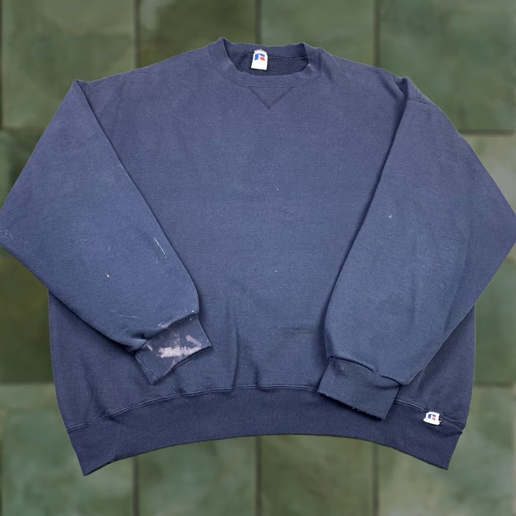 Russell Athletic VINTAGE Russell Athletic Sweatshirt Crewneck Blue 2XLT Grunge 90s Mens Big & Tall Size US XXL / EU 58 / 5 - 1 Thumbnail