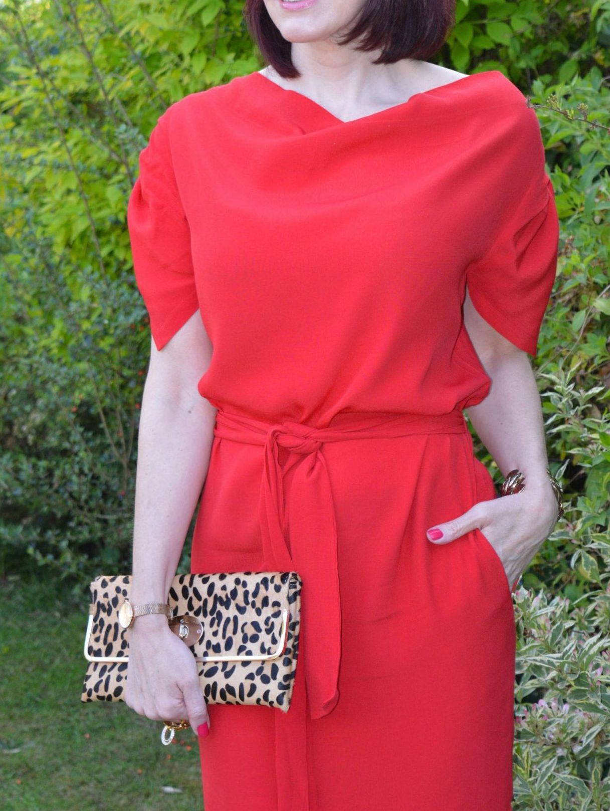 Vivienne Westwood Anglomania Red Elegant Midi Dress IT 42