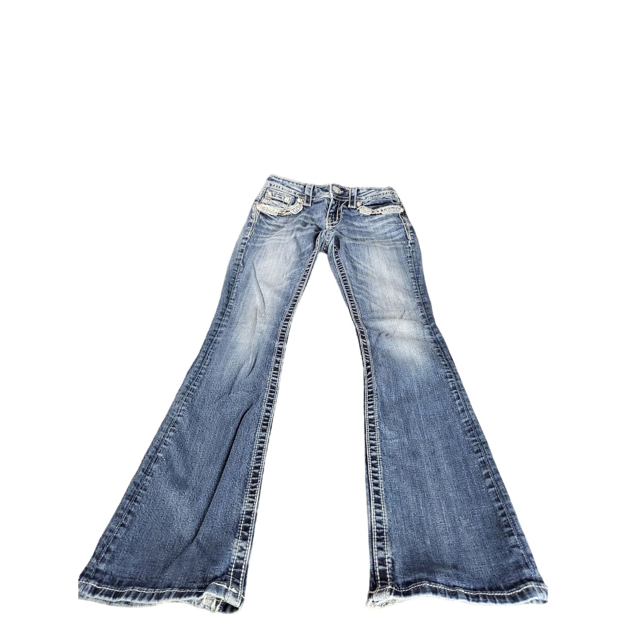Miss Me Miss Me Signature Boot Jeans Women Sz 26 Rhinestone Blue Den Size 26" / US 2 / IT 38 - 1 Thumbnail