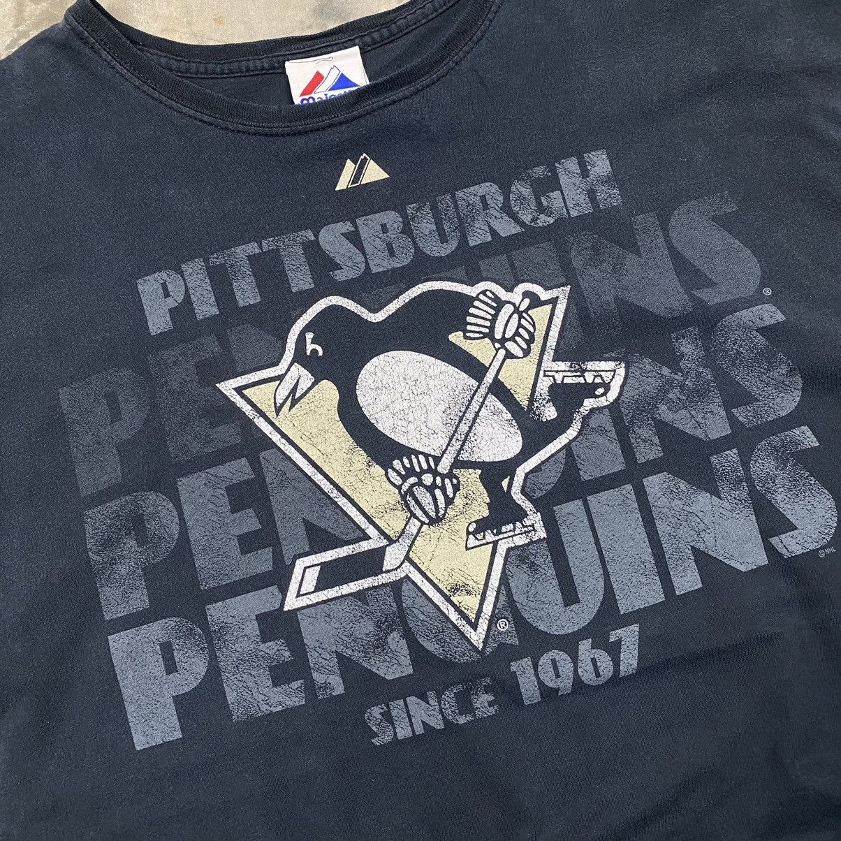 NHL × Vintage y2k Faded NHL Pittsburgh Penguins Tee Size US XL / EU 56 / 4 - 2 Thumbnail