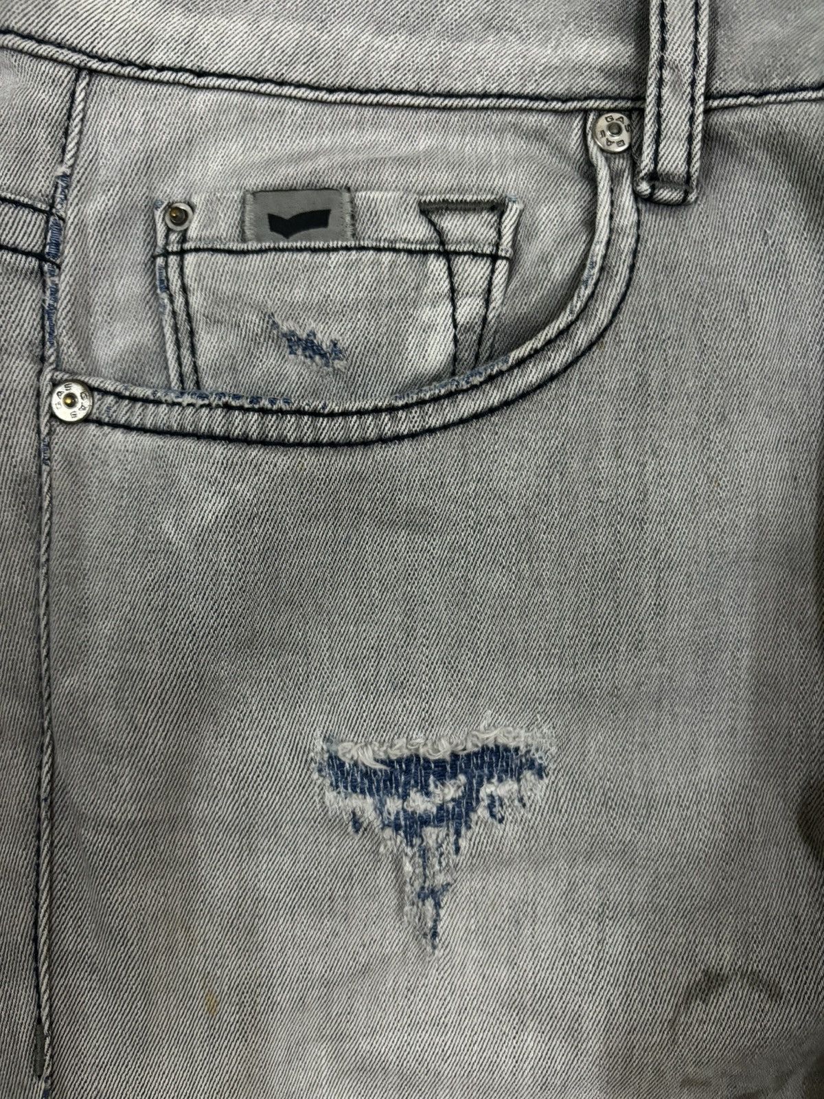 GAS Vintage Gas Anders Faded Patched Distressed Grunge Jeans Size US 33 - 5 Thumbnail