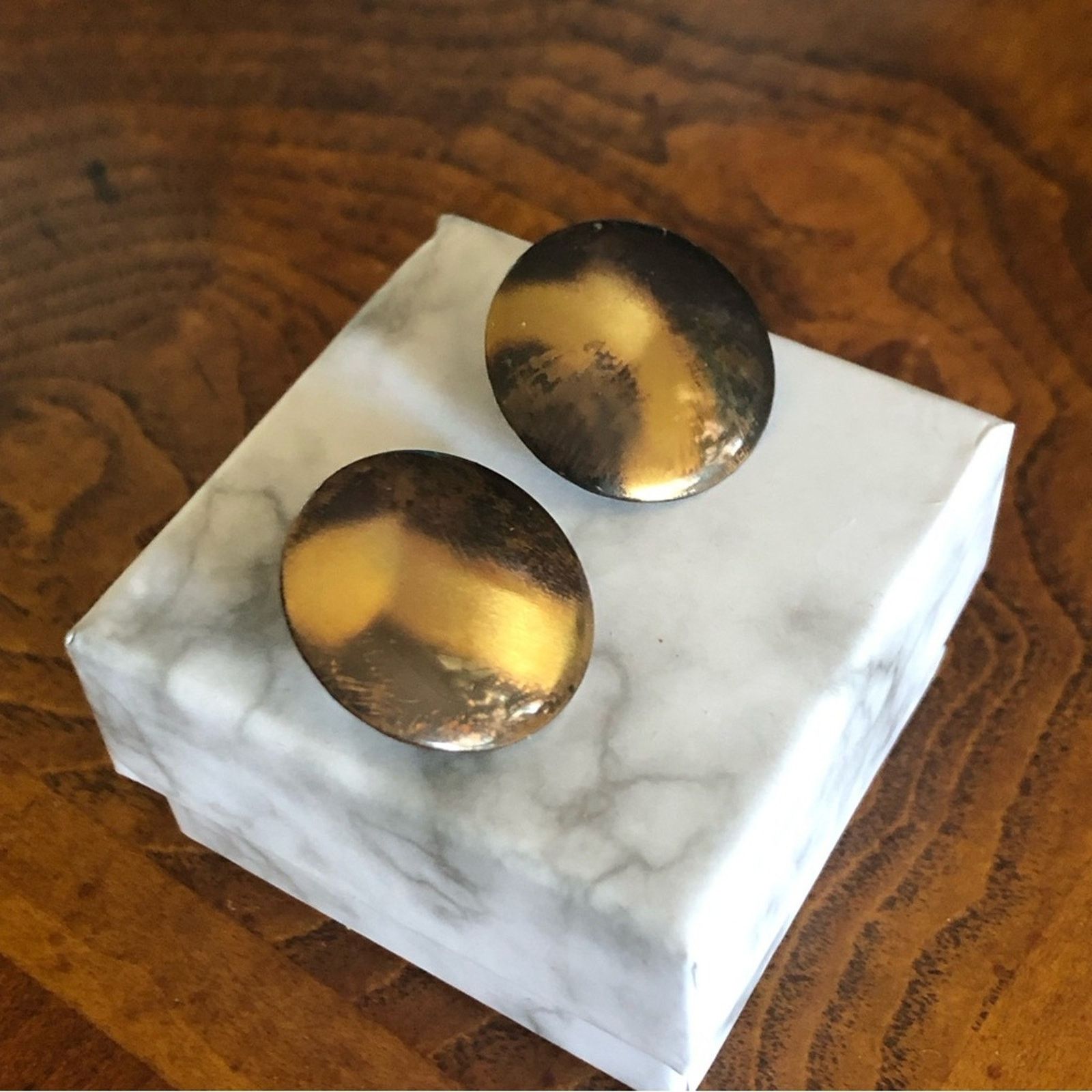 Vintage Vintage metal button pierced earrings Size ONE SIZE - 2 Thumbnail