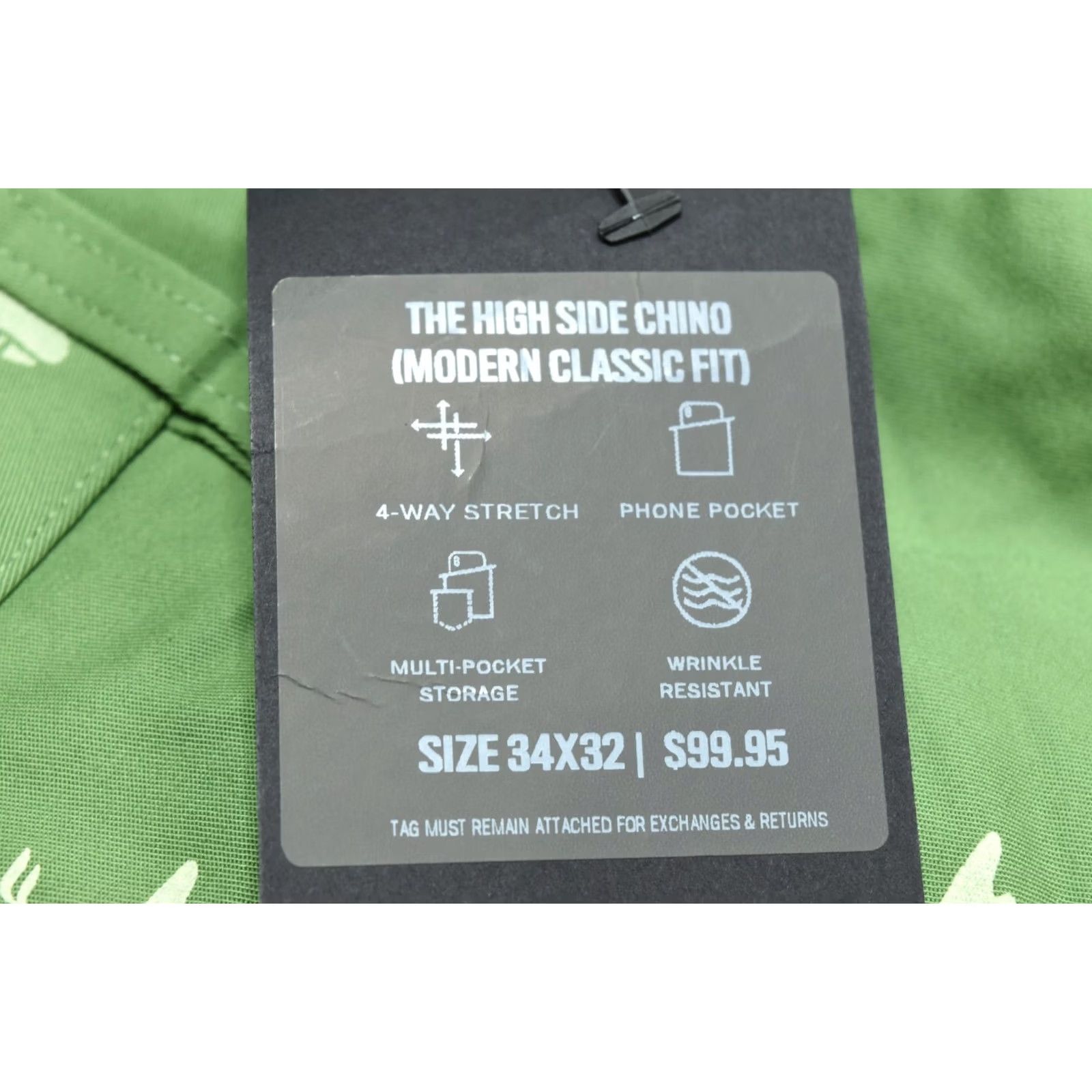 Fabletics Fabletics The High Side Chino Pants Mens 34x30 Green Eagle Edition 34x32 34x30 Chino Size US 34 / EU 50 - 5 Thumbnail