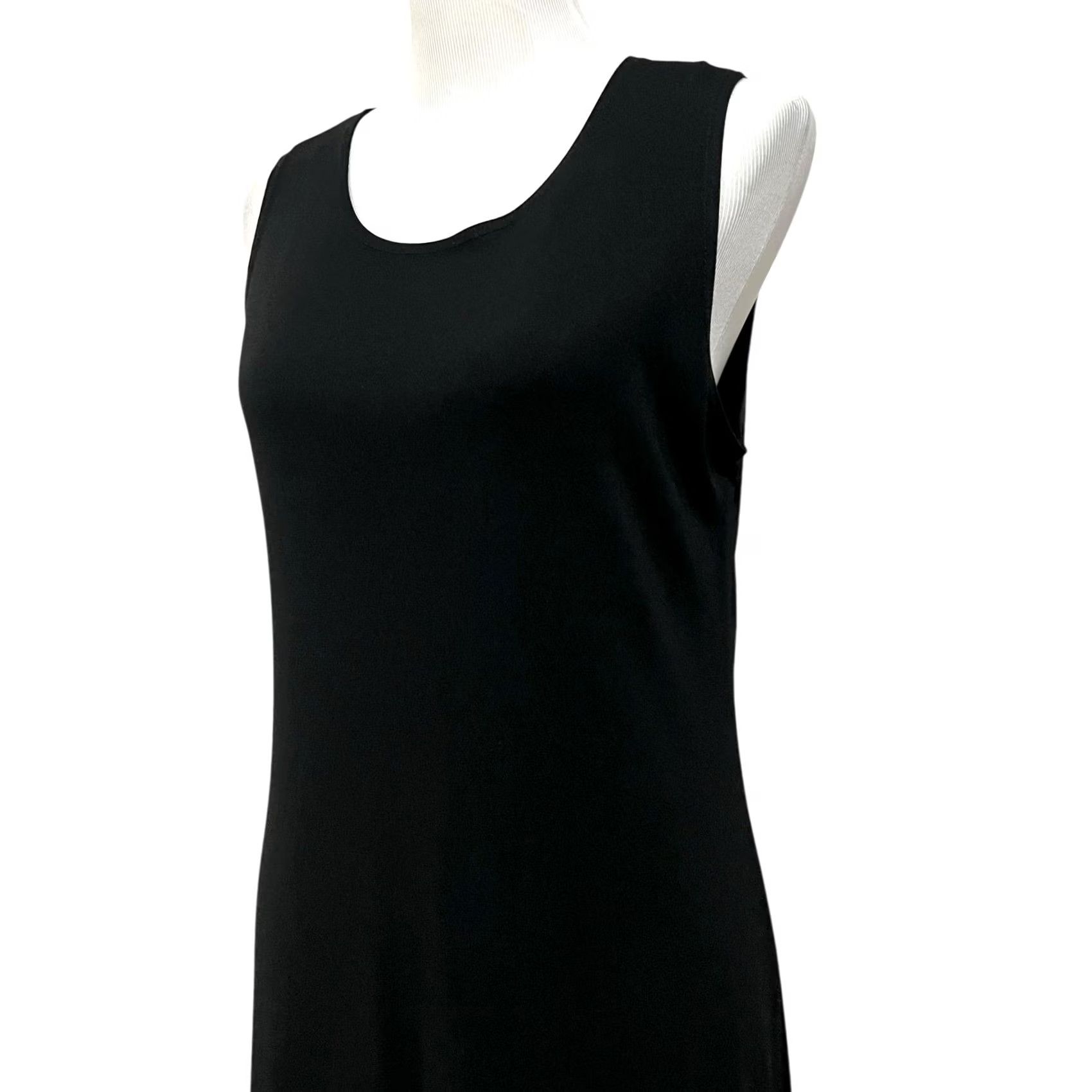 Vintage VINTAGE Comfy USA Black Knit Sleeveless Dress Midi L Women’s Sleeveless Dress Midi L Black Knit Sheath 90s Casual Party/Cocktail Womens Size L / US 10 / IT 46 - 4 Thumbnail