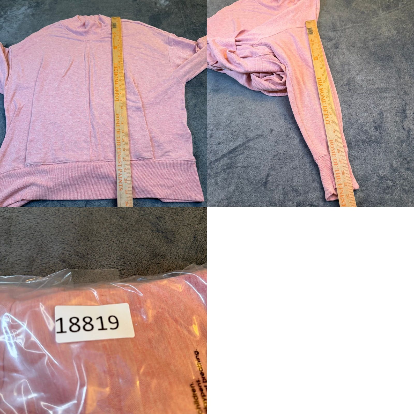 Athleta Athleta Puravida Sweatshirt Womens L Pink Mock Neck Relaxed Fit Pockets Pullover Athleisure Loungewear Gym & Training Size L / US 10 / IT 46 - 8 Thumbnail