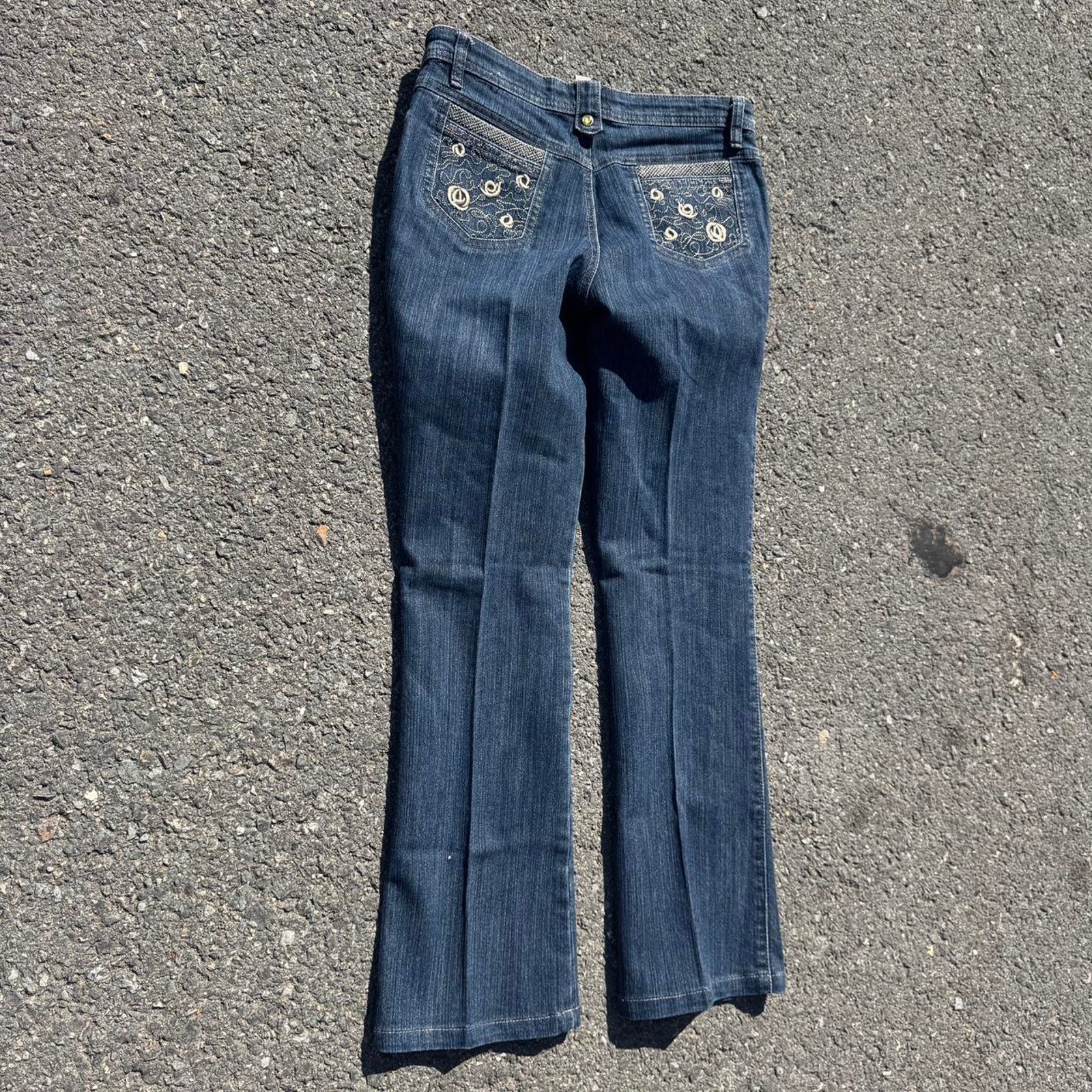 Other Y2K Bell Bottom Jeans Asian Design & Rhinestones – Size 28 Size 28" / US 6 / IT 42 - 2 Thumbnail