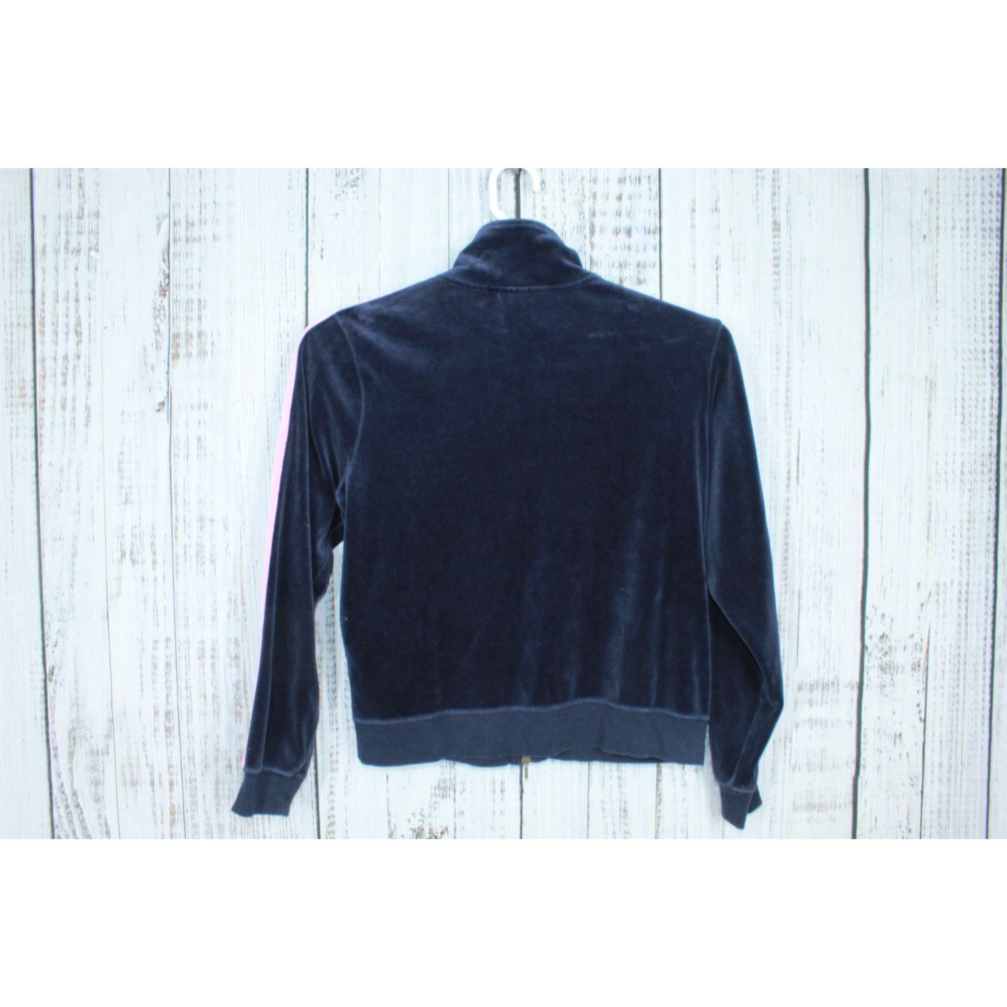 Oleg Cassini Cassini Blue Pink Velour Zip Up Track Sweater Size M / US 6-8 / IT 42-44 - 5 Thumbnail