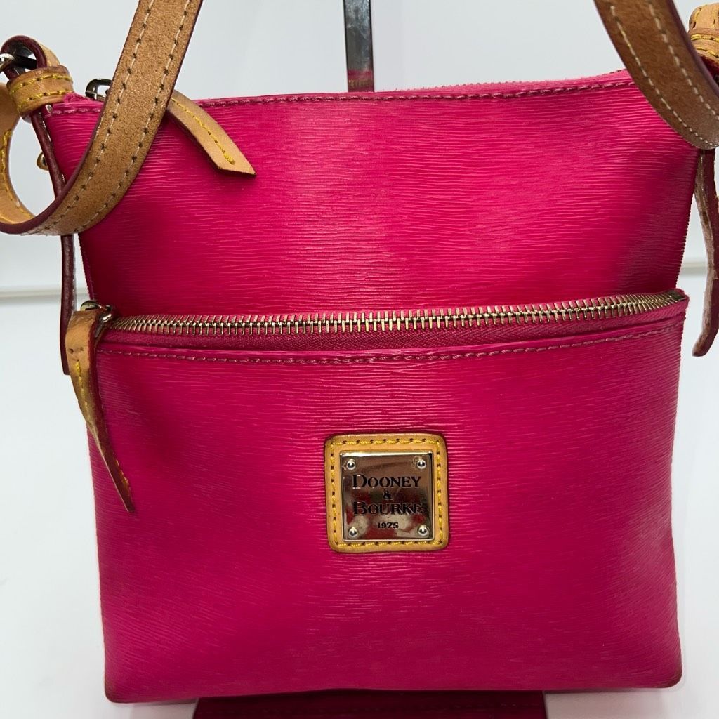 Dooney & Bourke Dooney & Bourke Hot Pink Letter Carrier Crossbody Leather Ba Size ONE SIZE - 2 Thumbnail