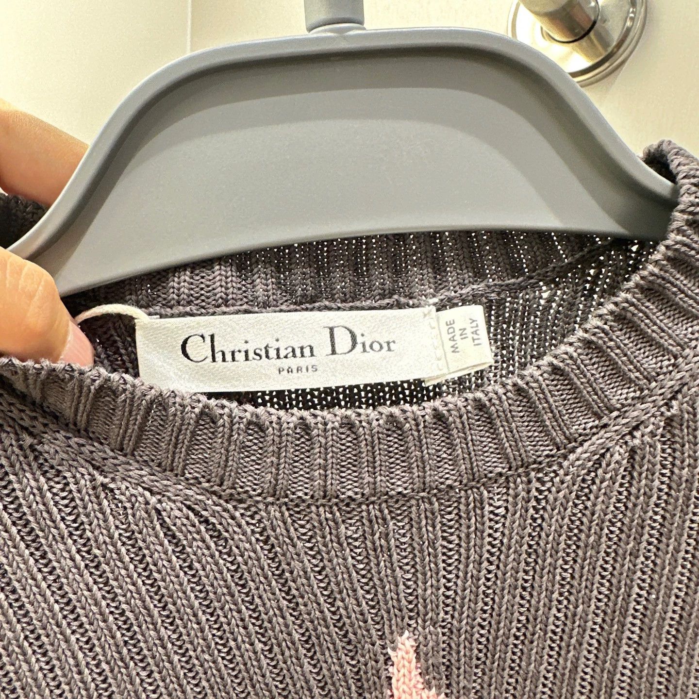 Christian Dior Monsieur Christian Dior apr246 Gray-Pink Star Knit Top 36 Size XS / US 0-2 / IT 36-38 - 3 Thumbnail