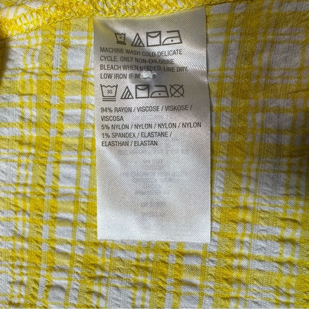 Other New Susan Graver Yarn Dyed Button Front Yellow Plaid Shirt Size S / US 4 / IT 40 - 7 Thumbnail