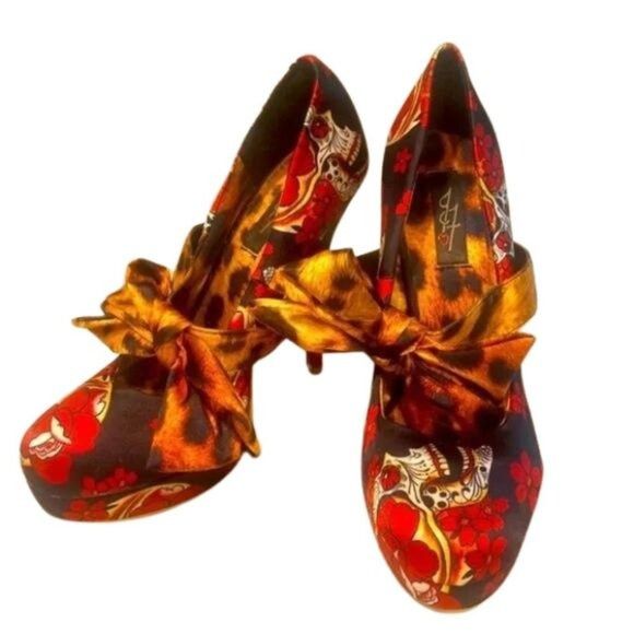 Other Iron Fist Siesta skull Couture Leopard Bow Floral Satin Red Size US 9 / IT 39 - 9 Thumbnail
