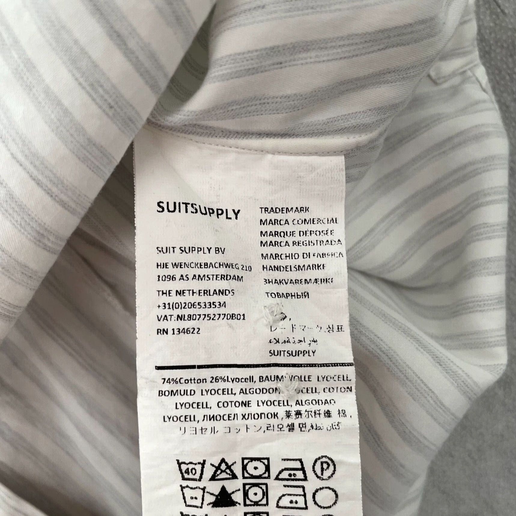 Suitsupply Vintage Suitsupply Shirt Men's Large White Gray Button-Up Long Sleeve Cotton Classic City 90s Size US L / EU 52-54 / 3 - 7 Thumbnail