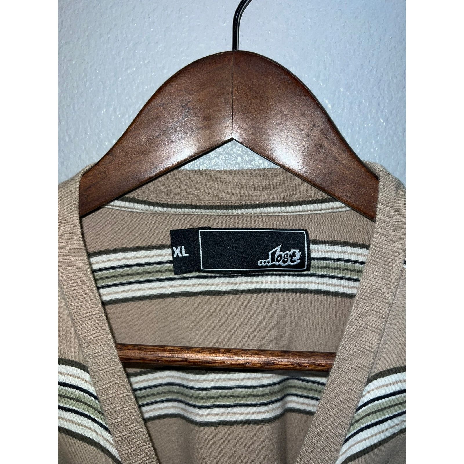 Lost Enterprises Lost Skate Shirt Striped Brown Green Skating Skateboard Tee Size US XL / EU 56 / 4 - 5 Thumbnail