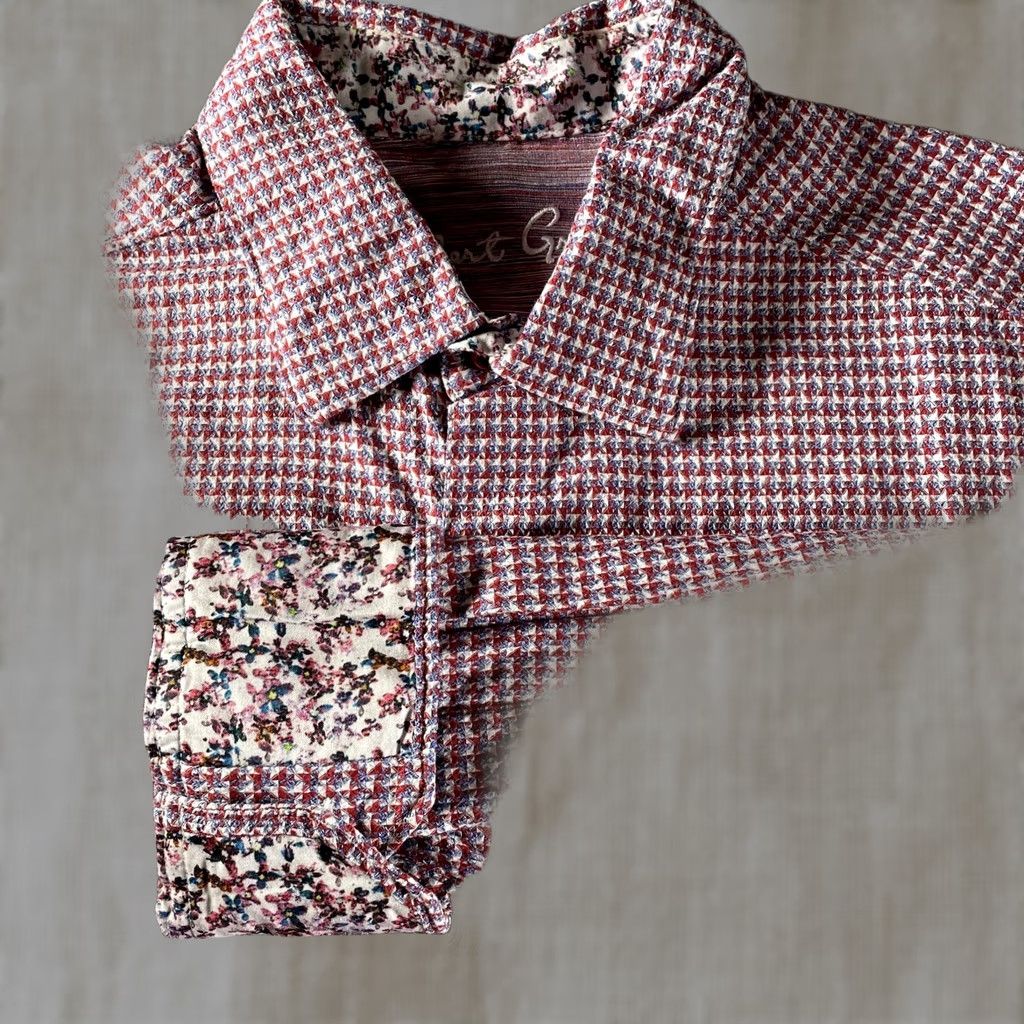 Robert Graham VINTAGE? No. Robert Graham Shirt Mens Large Red Blue Geometric Classic Fit Long Sleeve Cotton Size US L / EU 52-54 / 3 - 1 Thumbnail