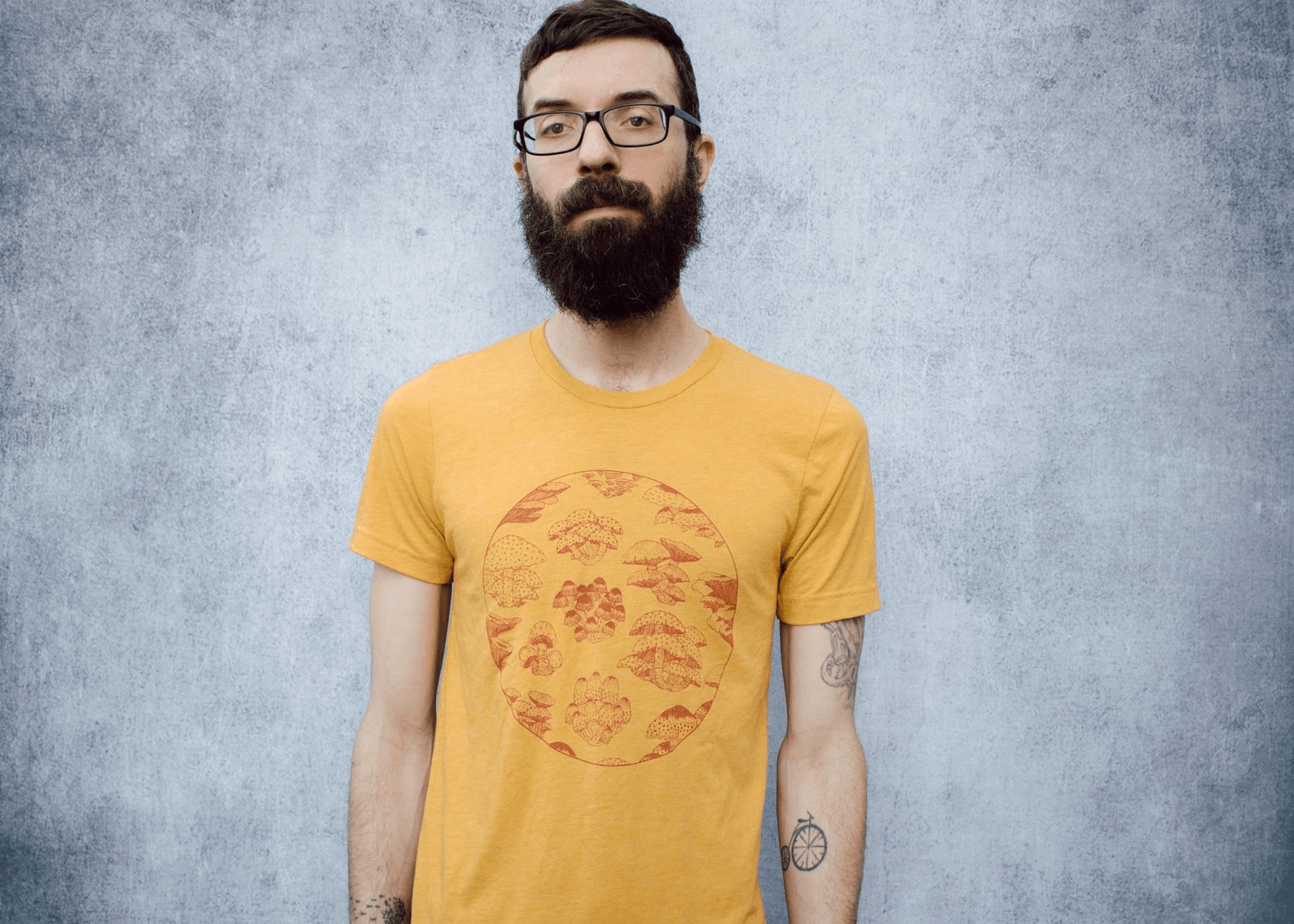 Designer × Vintage Fungi Mustard Yellow Tri-Blend Unisex T-Shirt Size US M / EU 48-50 / 2 - 4 Thumbnail