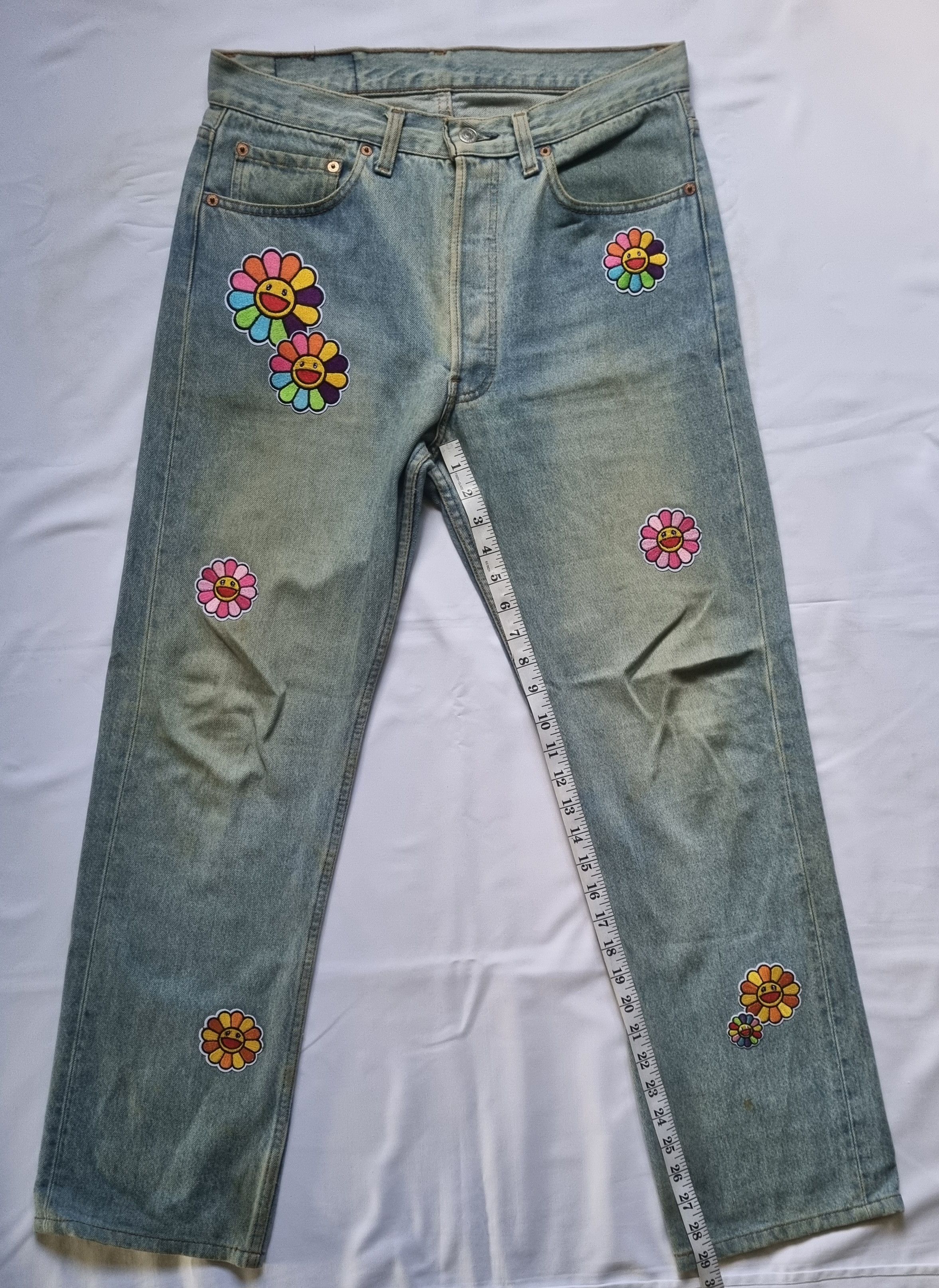 Levi's × Takashi Murakami × Vintage Vintage Levi's 501XX Takashi Murakami Jeans Size US 33 - 6 Thumbnail