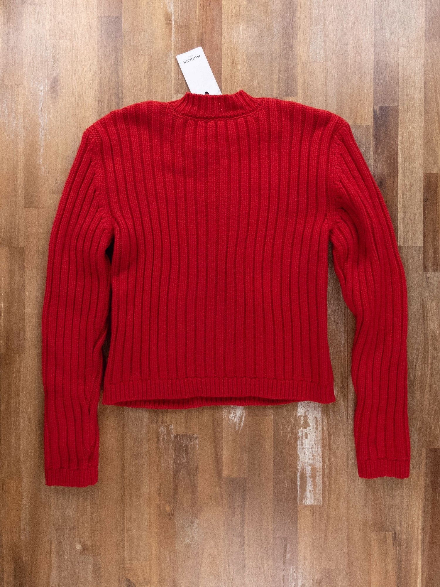 Mugler MUGLER red metallic bar wool cashmere sweater Medium q Size M / US 6-8 / IT 42-44 - 12 Thumbnail
