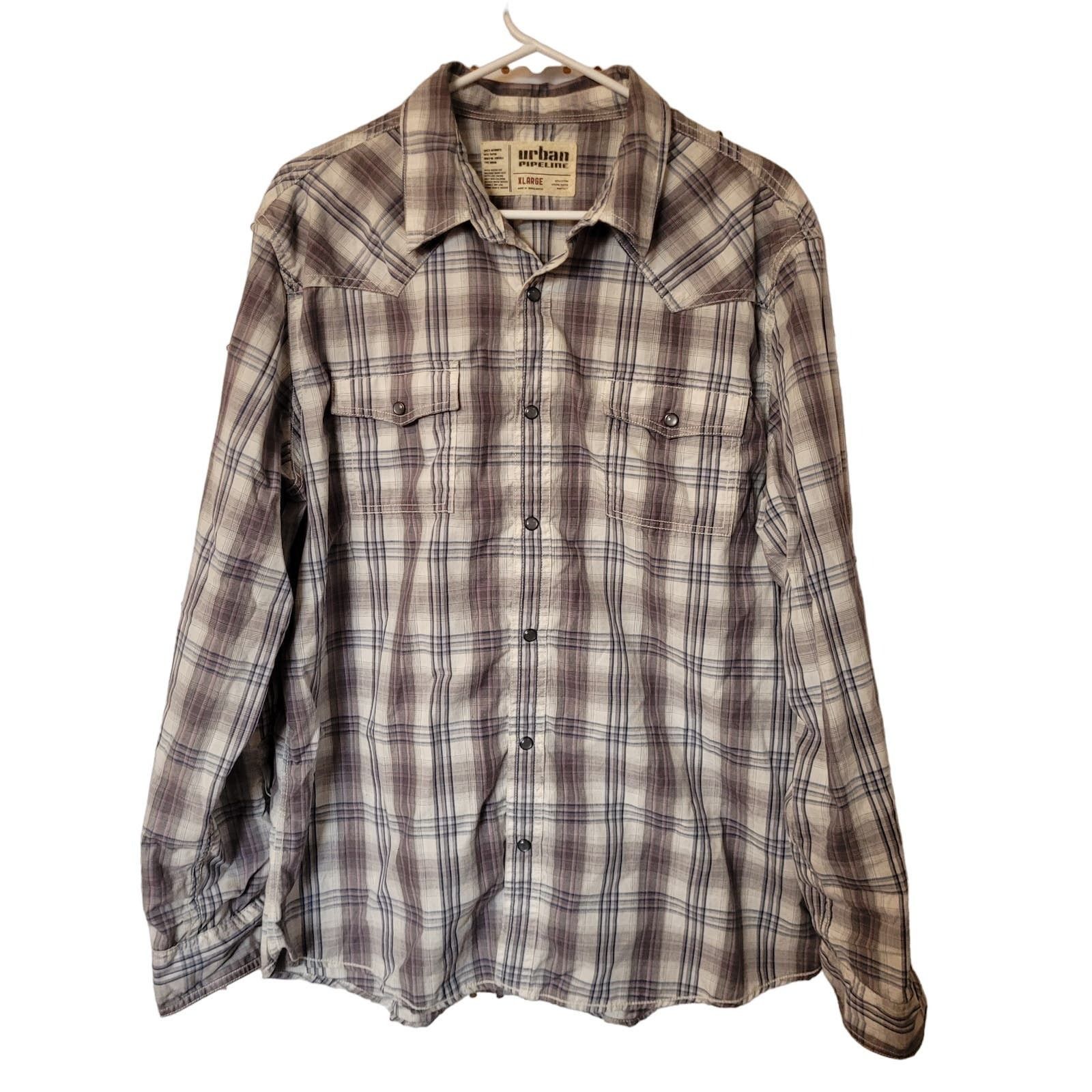 Urban Pipeline Urban Pipeline XL Western Shirt Snap Buttons Plaid Size US XL / EU 56 / 4 - 6 Thumbnail