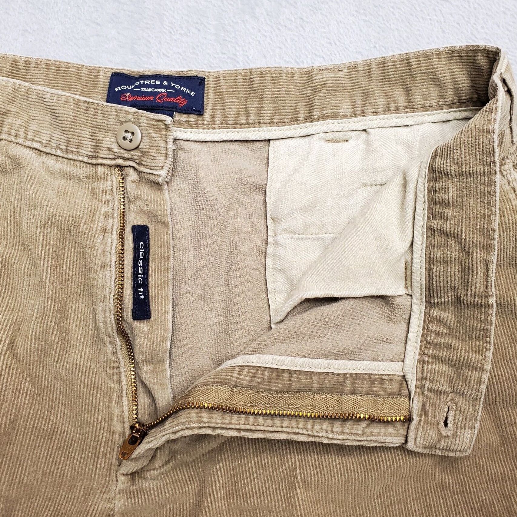 Vintage VINTAGE Roundtree Yorke Pants Mens 36 Regular Brown Corduroy Loose Fit Chino Zip Front Pockets Straight Front Men Size US 36 / EU 52 - 6 Thumbnail