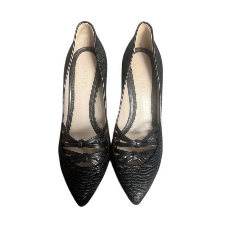 Jason Wu Jason Wu Black Textured Leather Heels 36.5 Size US 5.5 / IT 35.5 - 3 Thumbnail