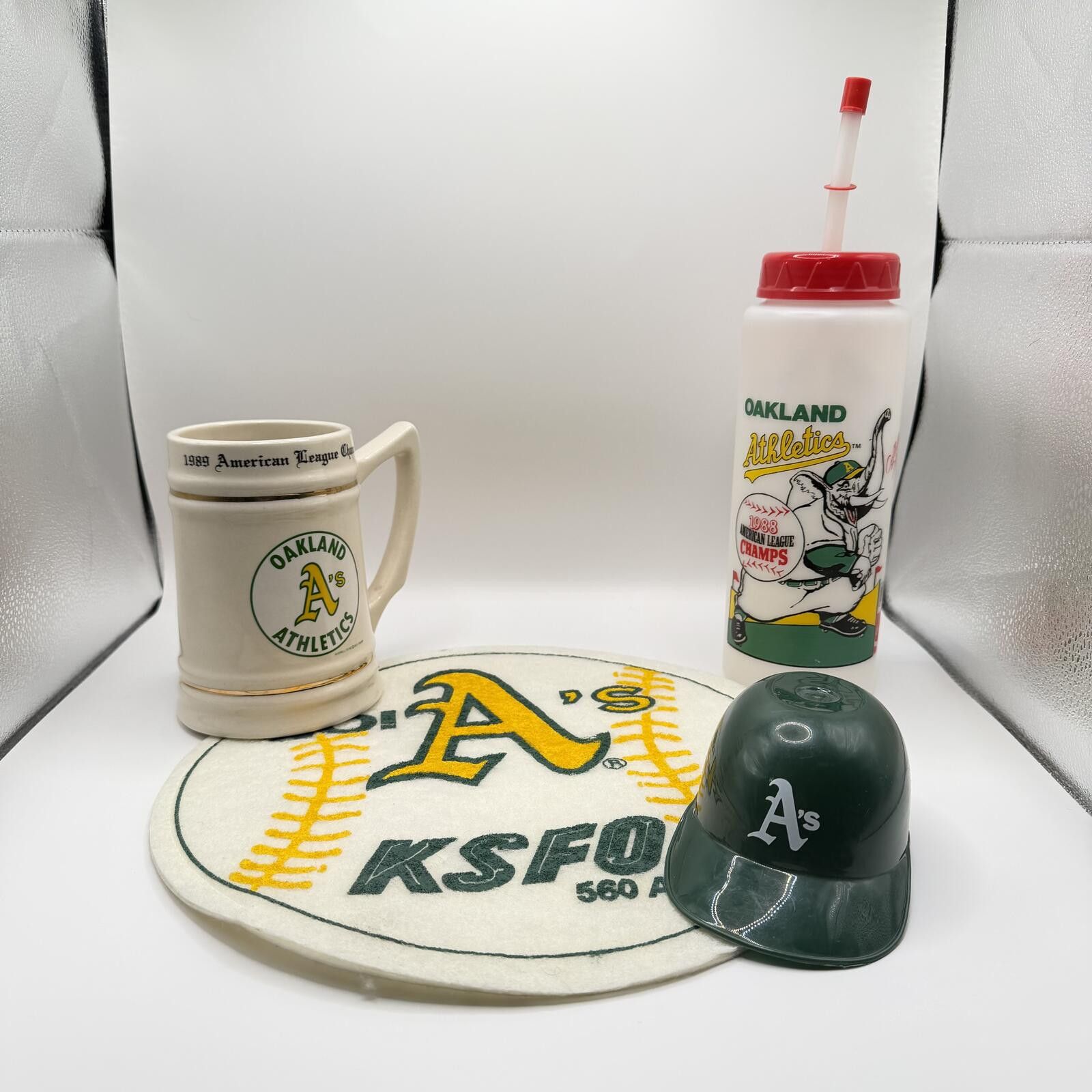 MLB MLB Hat Mug Water Bottle Oakland A's Vintage Lot of 4 Size ONE SIZE - 1 Thumbnail