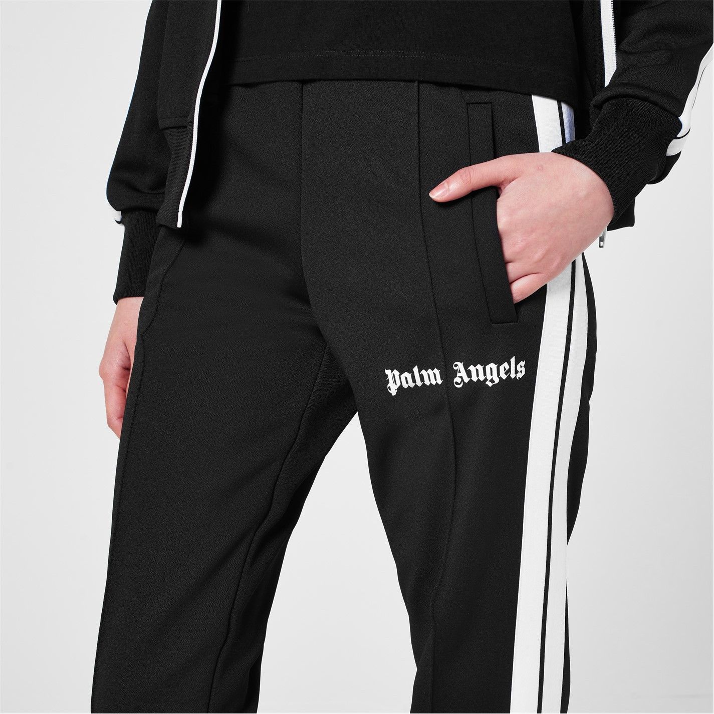 Palm Angels o1g2r1mq0325 Lassic Track Pant in Black & White Size 32" / US 10 / IT 46 - 6 Thumbnail