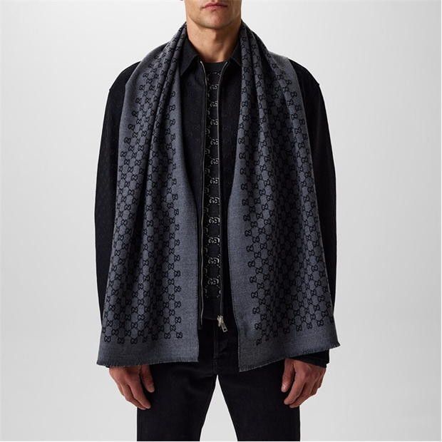 Gucci Men'S Gg Jacquard Wool Scarf Size ONE SIZE - 2 Thumbnail