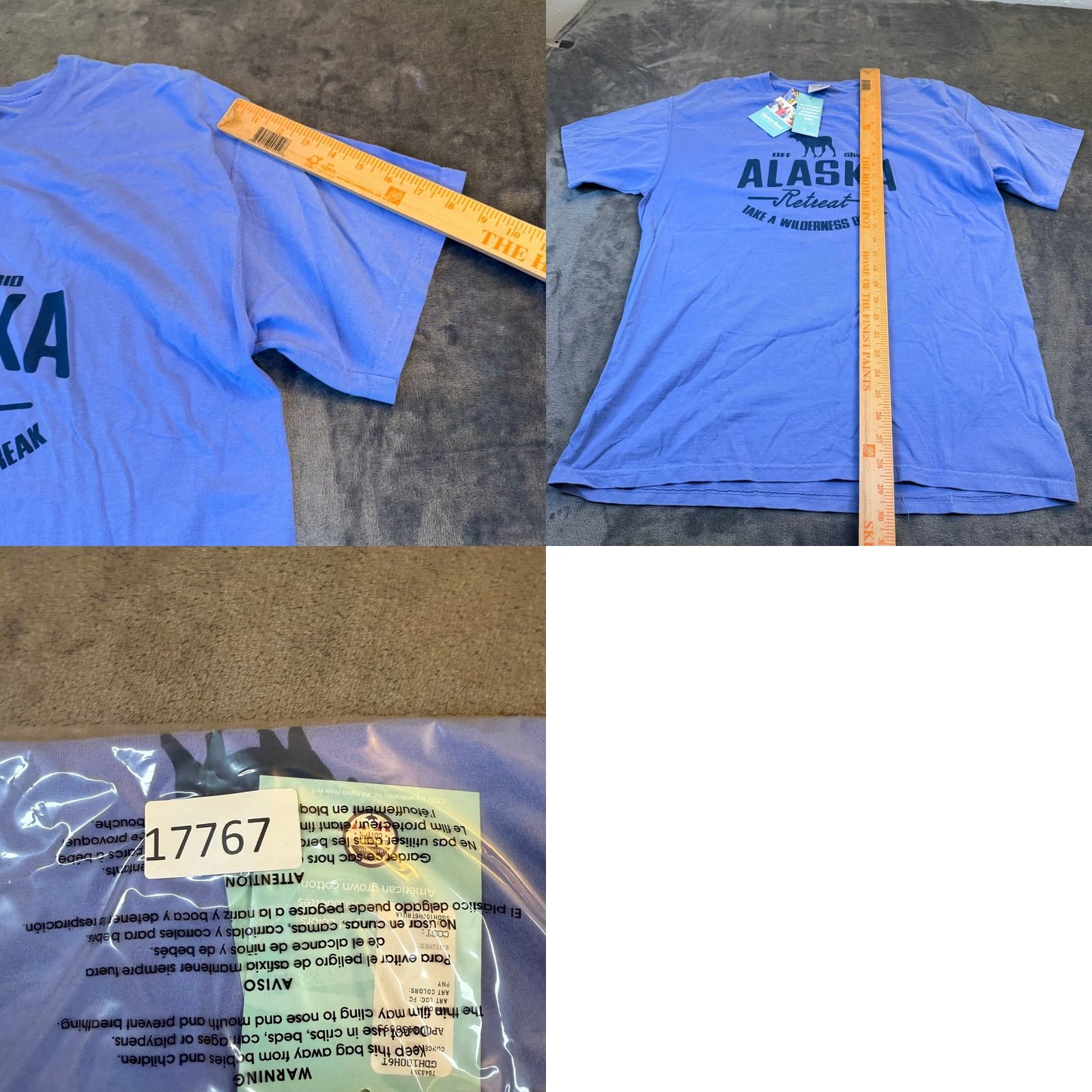 Hanes Hanes ComfortWash Graphic T-Shirt Blue Mens Large Ring Spun Crew Neck Short Sleeve Size US L / EU 52-54 / 3 - 8 Thumbnail