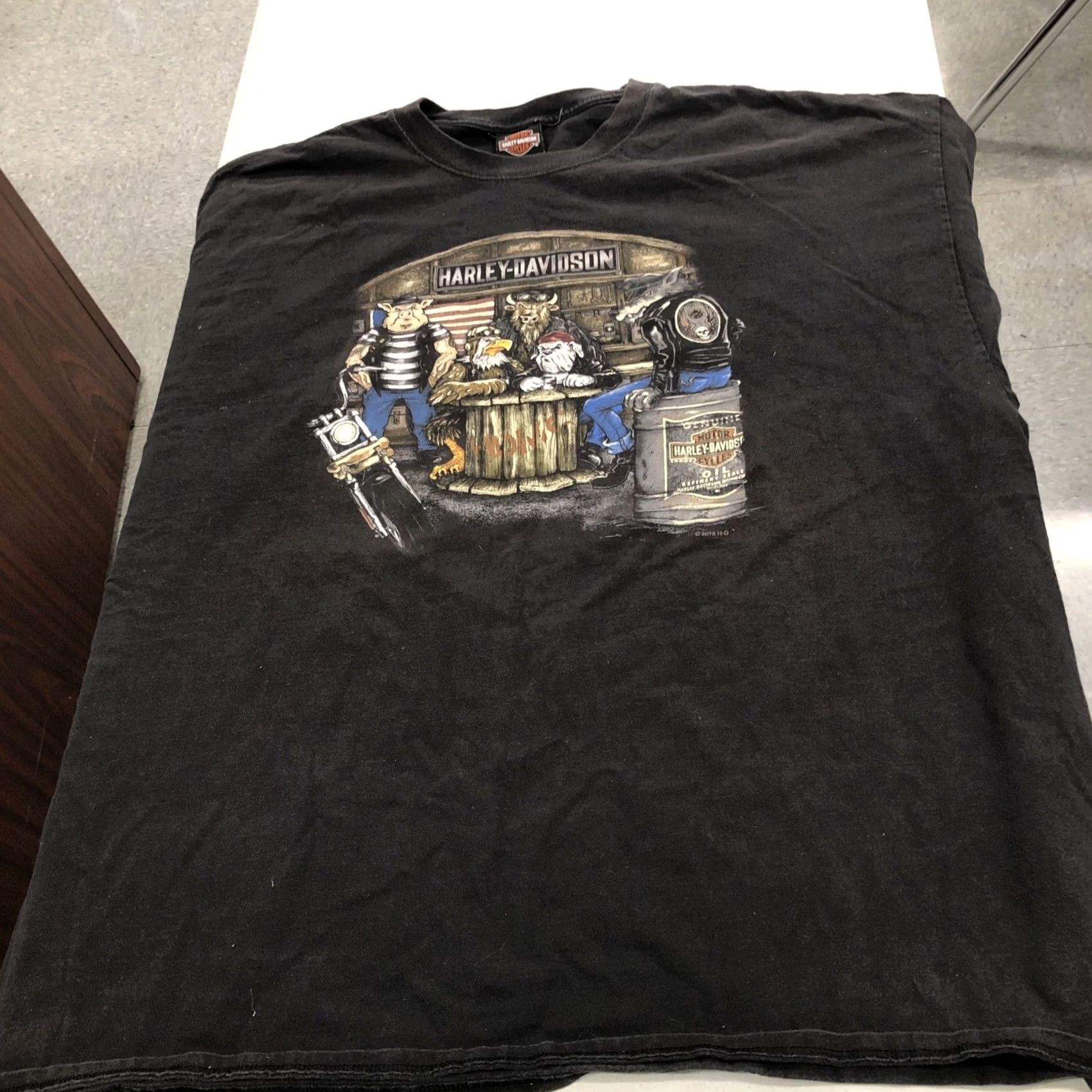 Harley Davidson VINTAGE Harley Davidson T-Shirt Men 3XL Black Frog Rider Bar 2 Sided Graphic Print crew neck short sleeve United States Harley Davidson Size US XXL / EU 58 / 5 - 6 Thumbnail