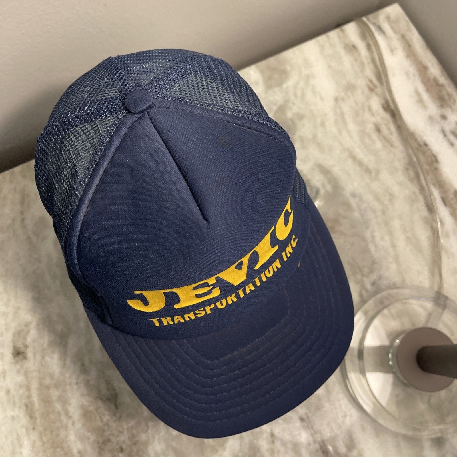 Vintage JEVIC Snapback Adult Baseball Ball Hat Vintage Navy Yellow Size ONE SIZE - 5 Thumbnail