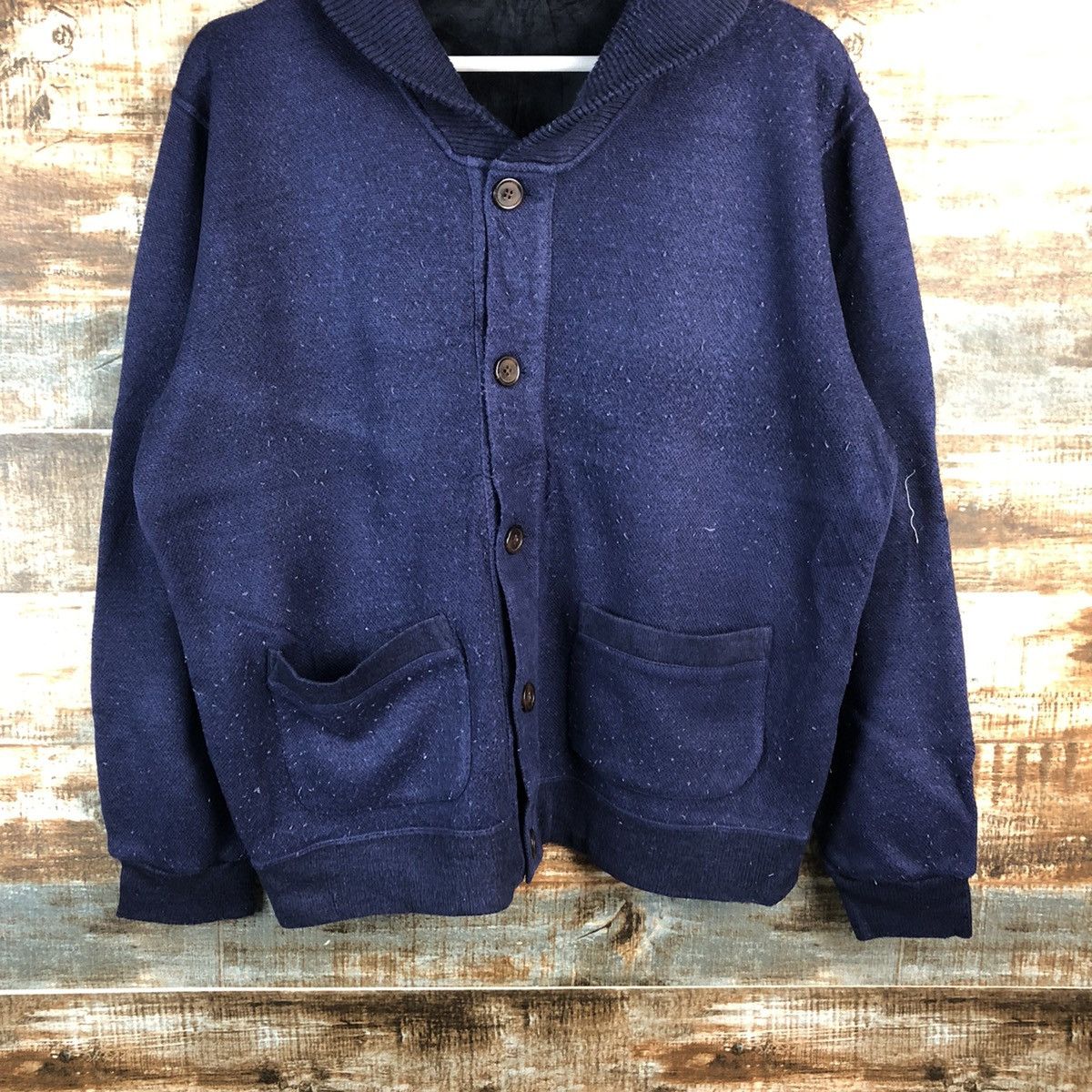 Japanese Brand Top Valu Dark Blue Cardigan Knitwear #A1935 Size US M / EU 48-50 / 2 - 3 Thumbnail