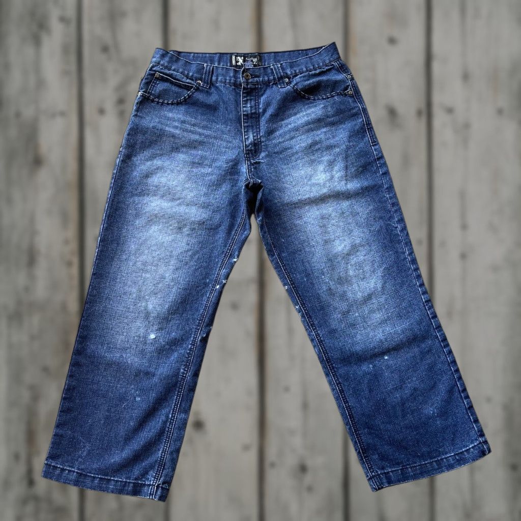 VINTAGE Southpole Jeans 36x30 Blue Baggy Loose Denim Wide-Leg 90s Grunge Comfort Mens
