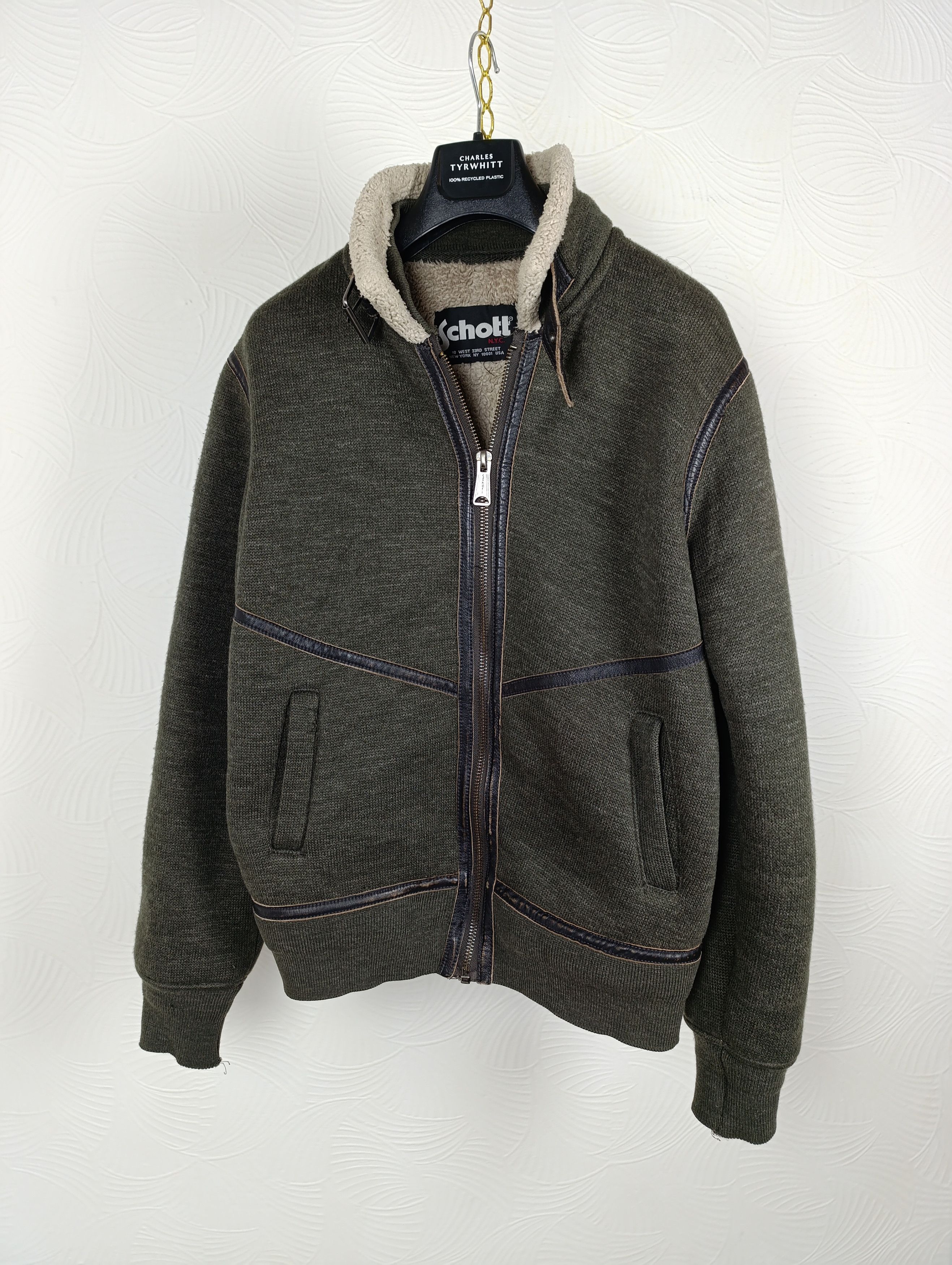 Schott SCHOTT VINTAGE MENS SHERPA JACKET Size US L / EU 52-54 / 3 - 1 Thumbnail