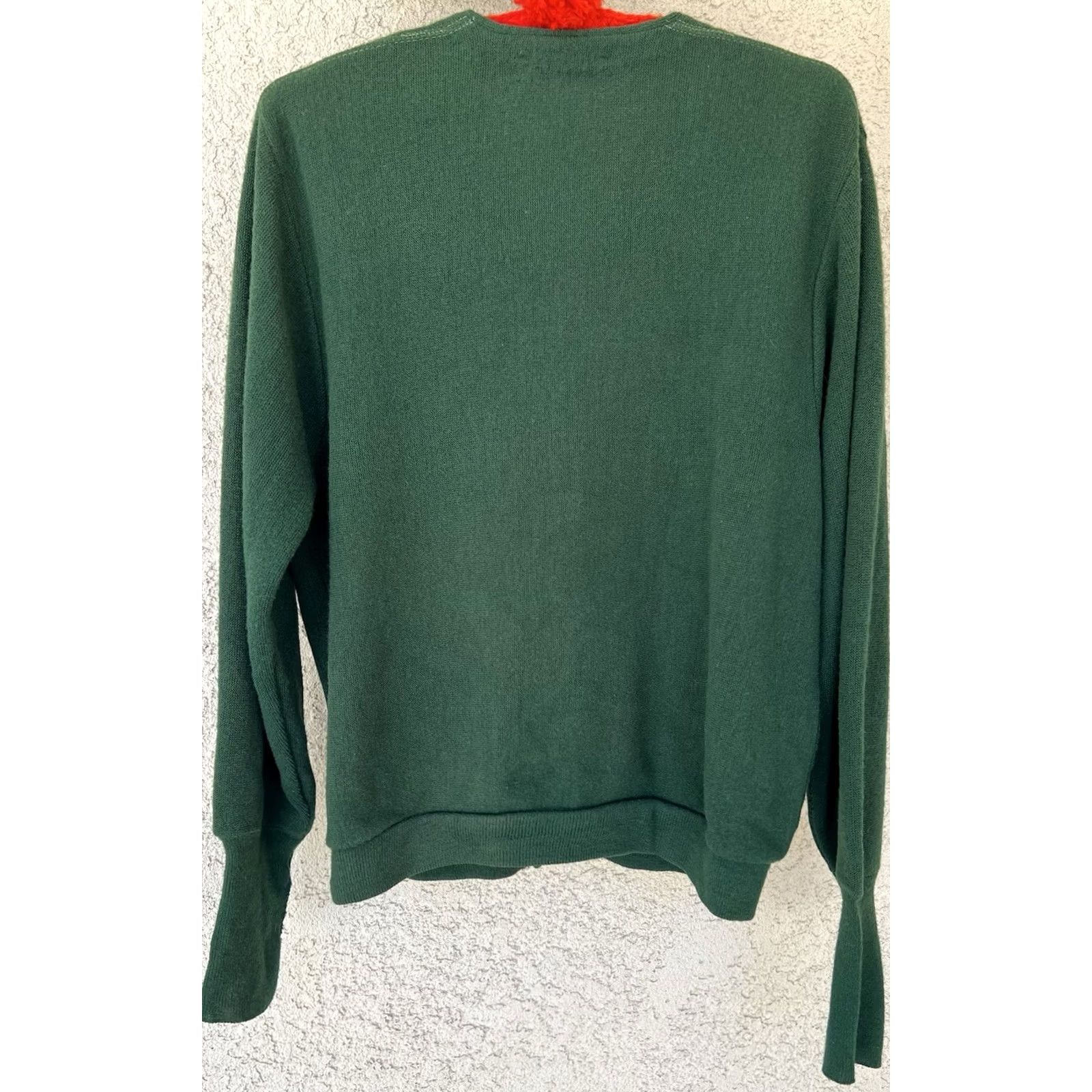 Lacoste VINTAGE Lacoste Cardigan Sweater USA Green Acrylic Croc Logo V Neck Preppy Mens M Size US M / EU 48-50 / 2 - 5 Thumbnail