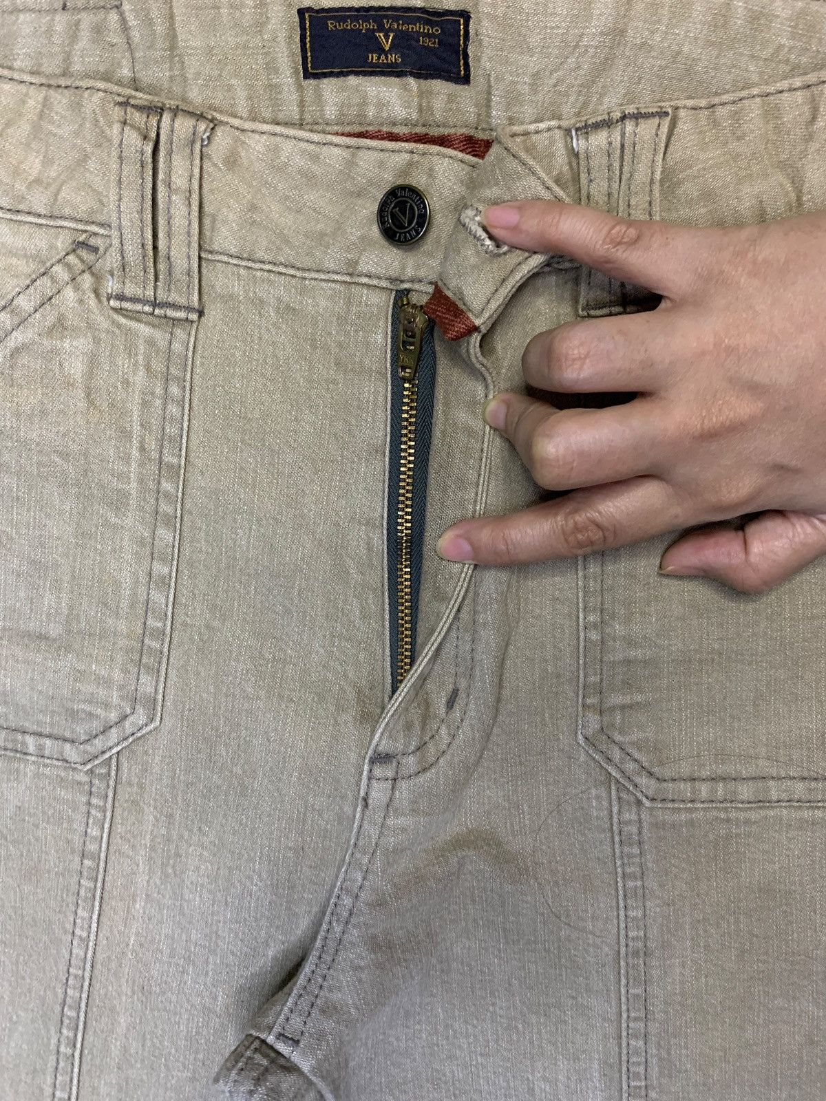 Valentino Vintage Rudolph Valentino Fatigue Baker Pants Flare Jeans Size US 29 - 3 Thumbnail