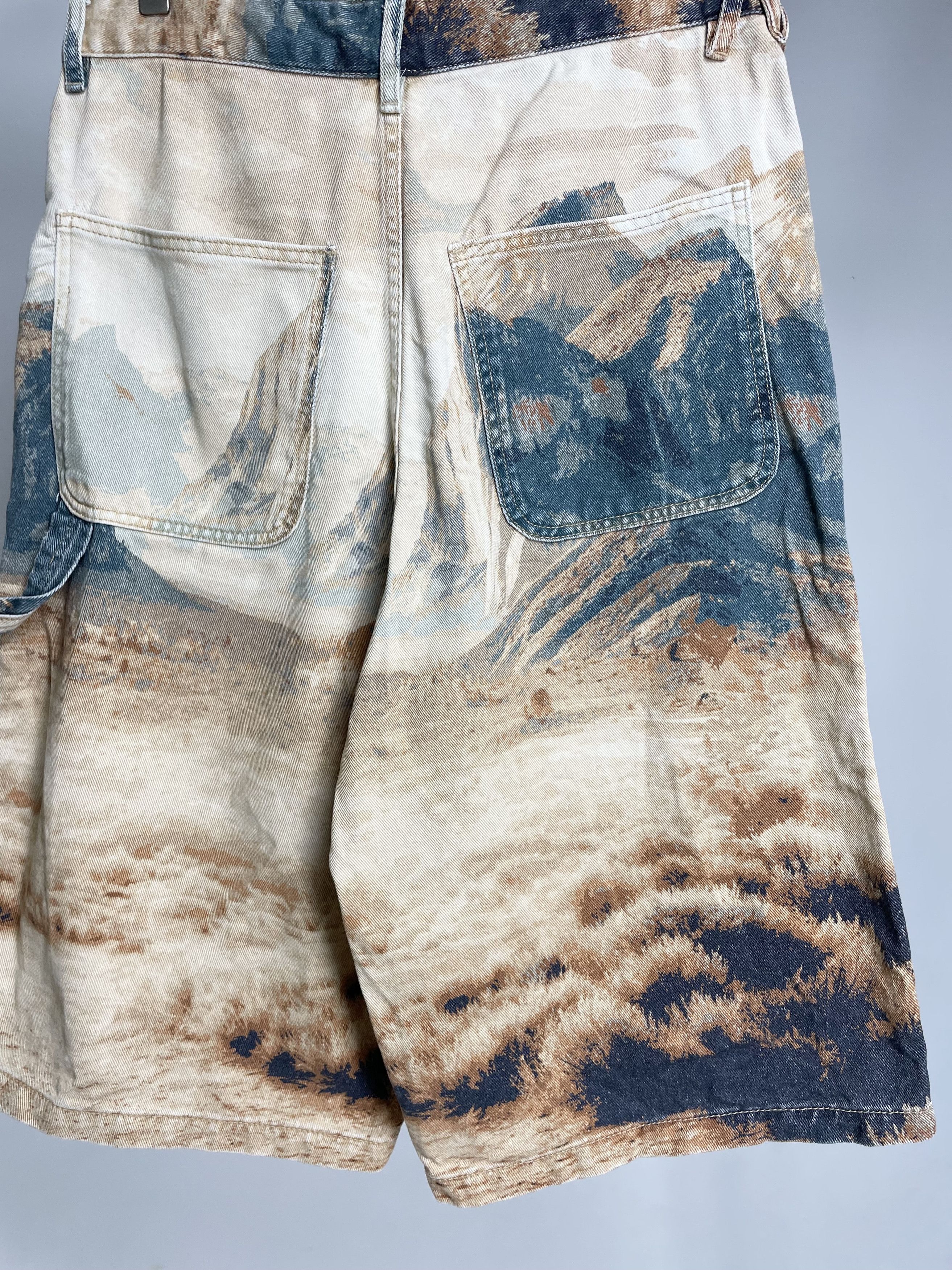 Represent Clo. Zara x Two Jeys 2 Cowboy Western Carpenter Denim Shorts Size US 30 / EU 46 - 16 Thumbnail
