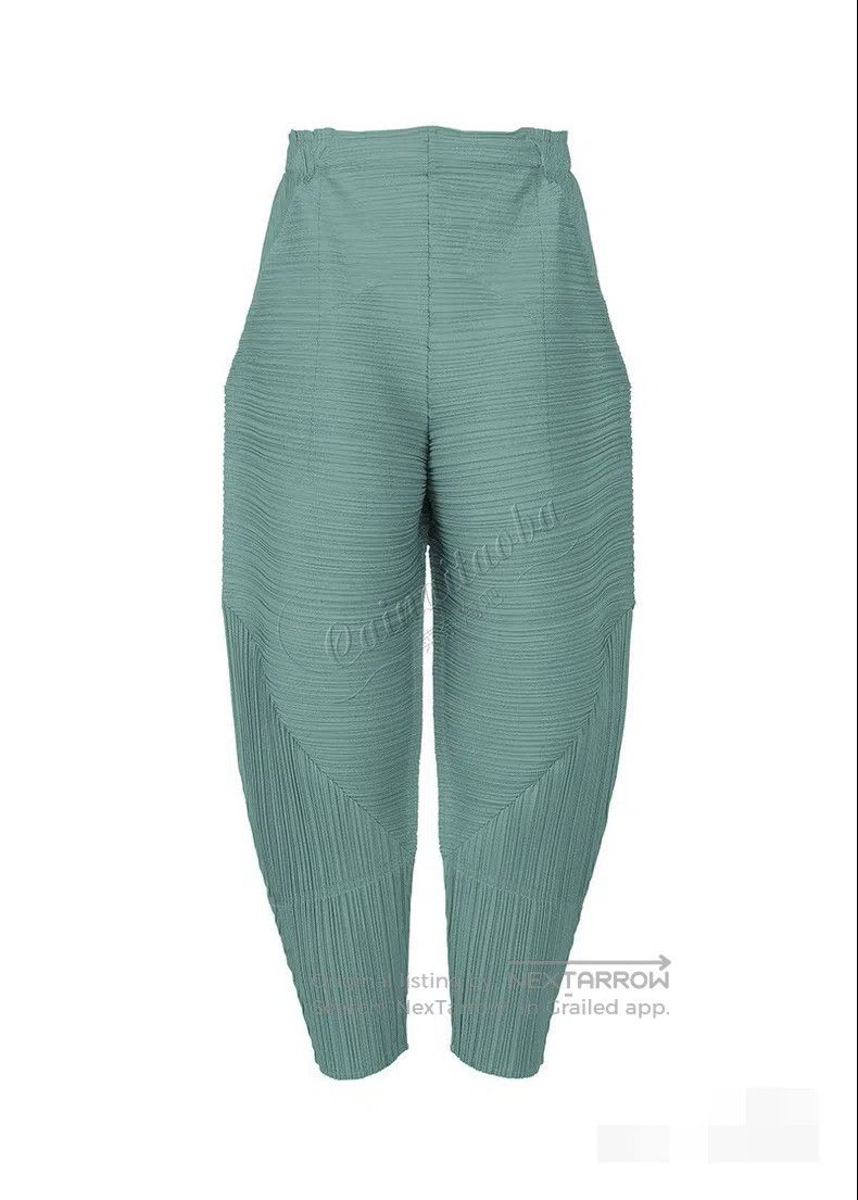 Issey Miyake Issey Miyake size:5 Turquoise Ruched Casual Pants Size 24" / US 00 / IT 34 - 1 Thumbnail