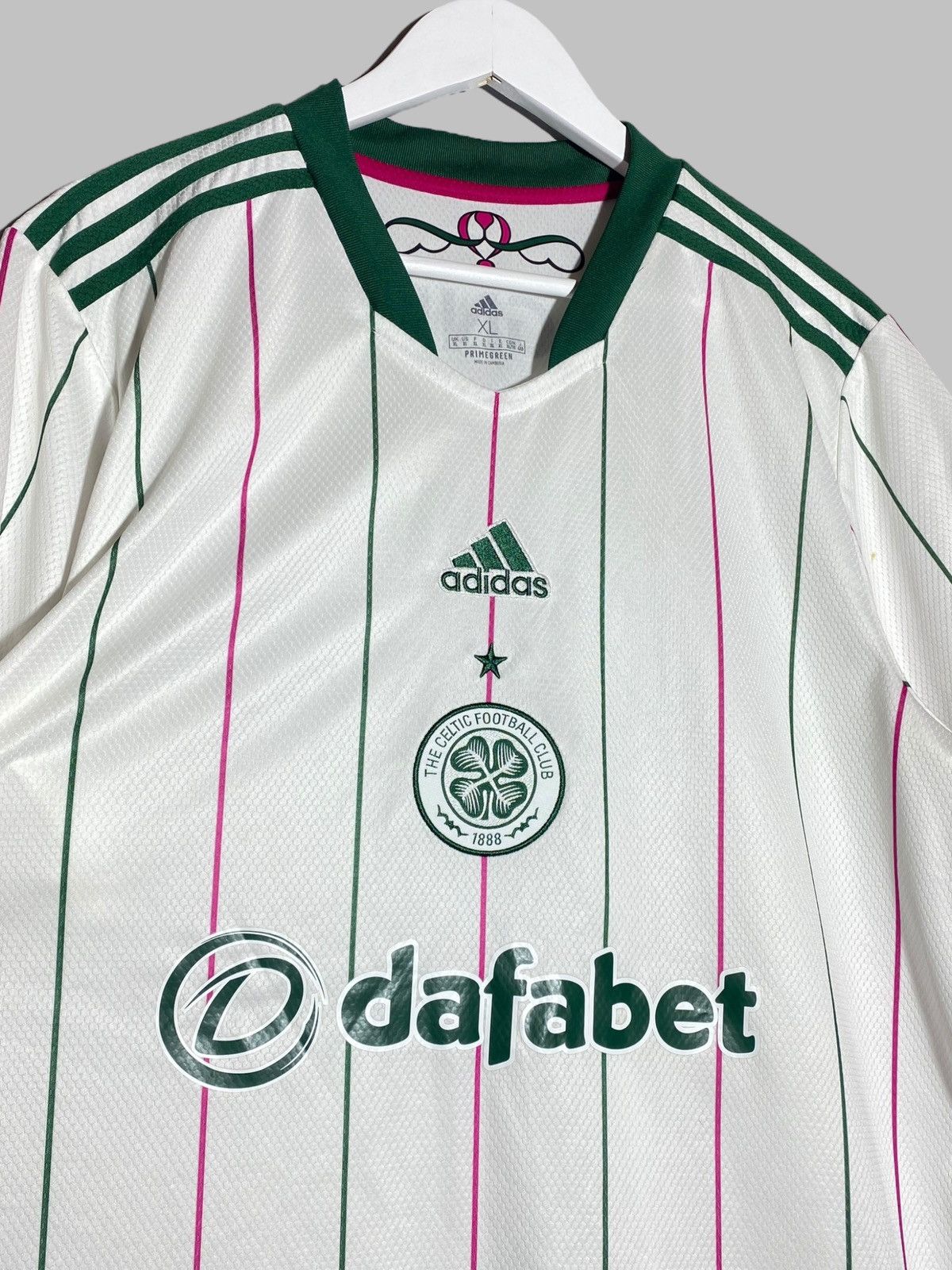Adidas CELTIC AWAY JERSEY ADIDAS PRIMEGREEN XL STRIPES Size US XL / EU 56 / 4 - 3 Thumbnail