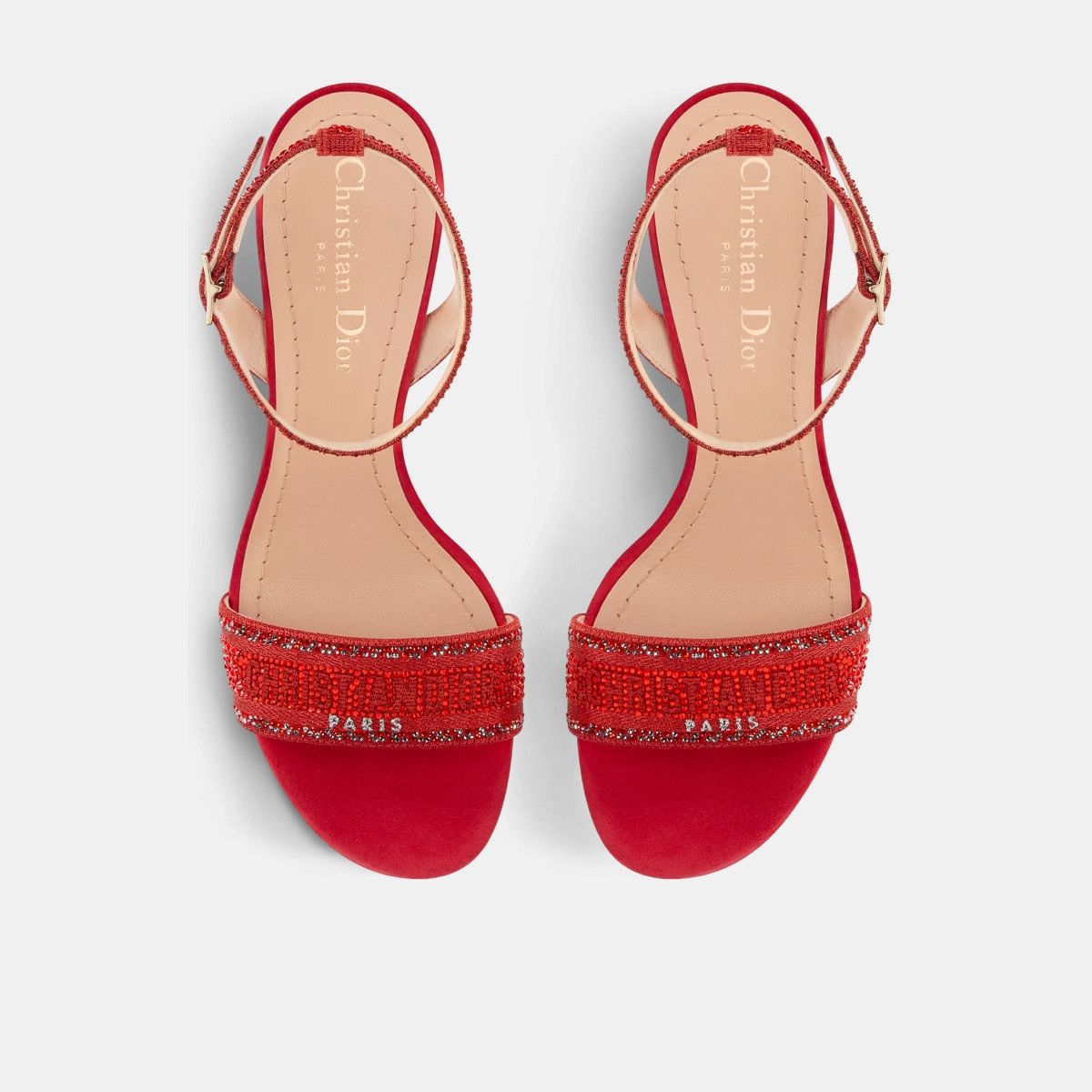 Dior o1w1db11024 Dway Heeled Sandal in Cherry Red Size US 10 / IT 40 - 4 Thumbnail