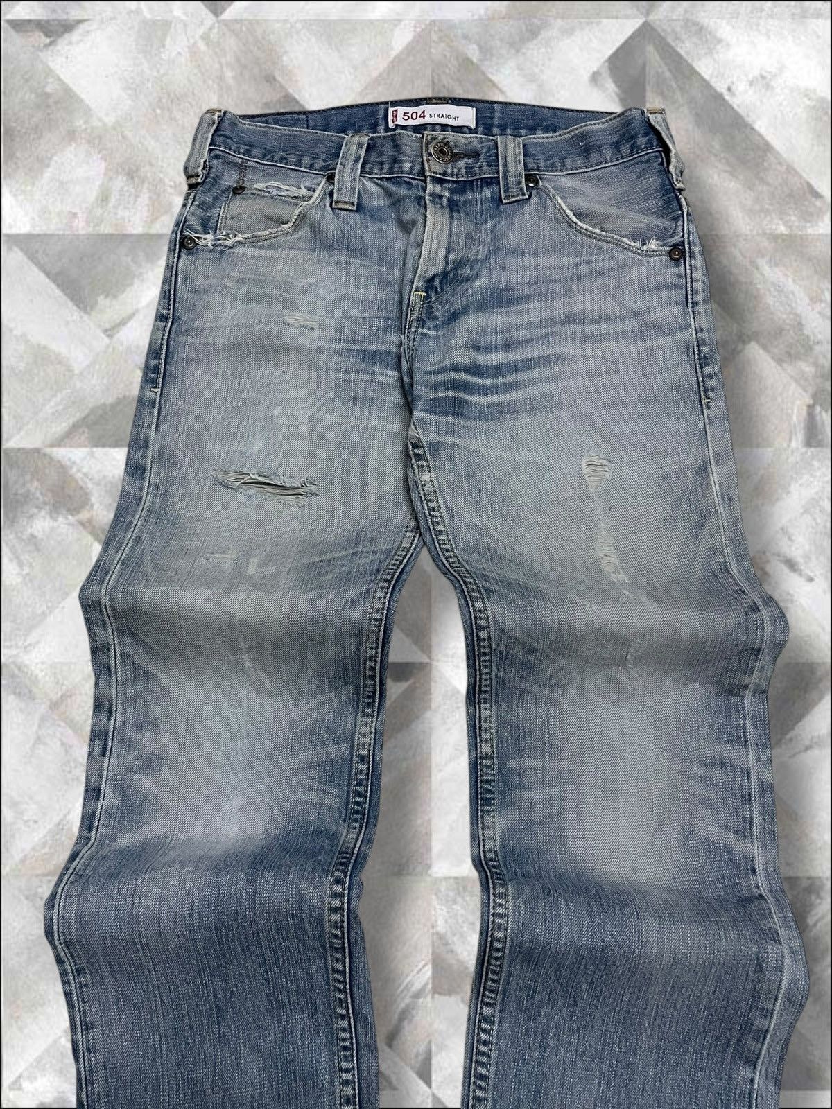 Levi's Vintage Clothing Vintage Og Designer Levis 504 Distressed Straight Denim Size US 30 / EU 46 - 4 Thumbnail