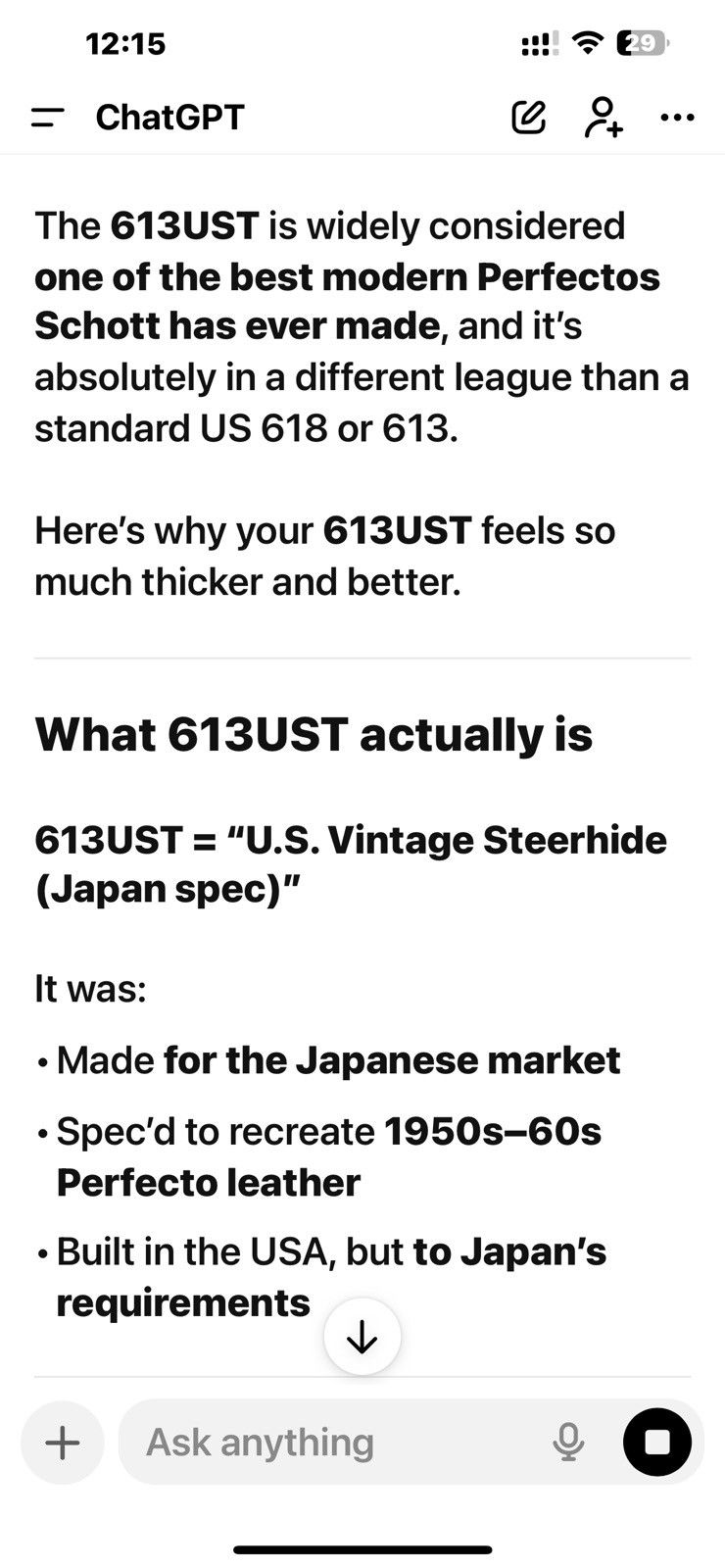 Schott Schott Perfecto 613UST (Tall) Onestar Size US S / EU 44-46 / 1 - 11 Thumbnail