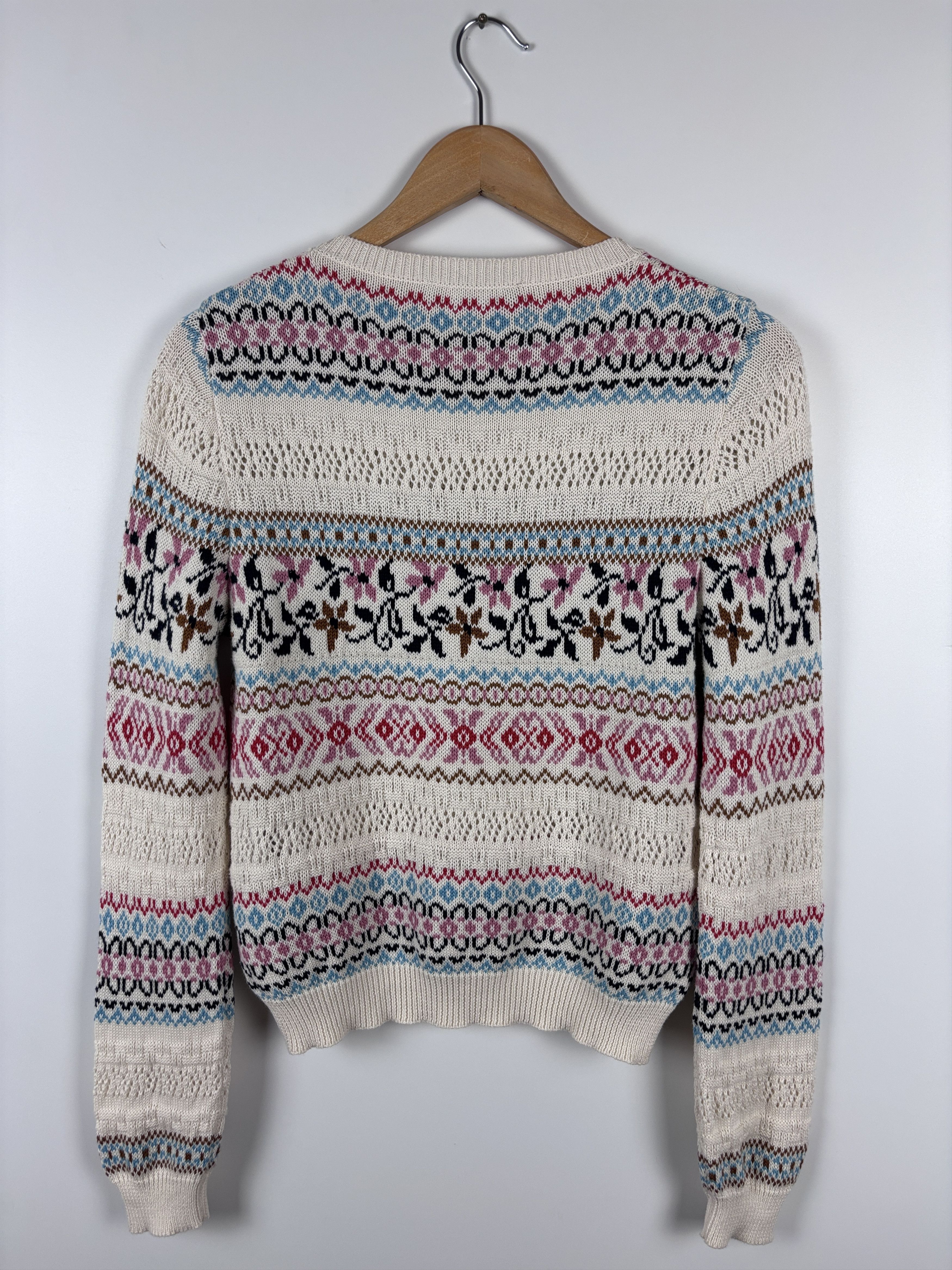 Weekend Max Mara Weekend Max Mara Fair Isle Cotton Knit Sweater Pullover S Size S / US 4 / IT 40 - 5 Thumbnail