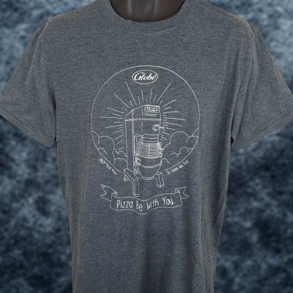 Globe SP62P Pizza Mixer T Shirt Mens Size Large Gray In Globe We Trust T-Shirt Mens Large Gray Globe SP62P Pizza Mixer