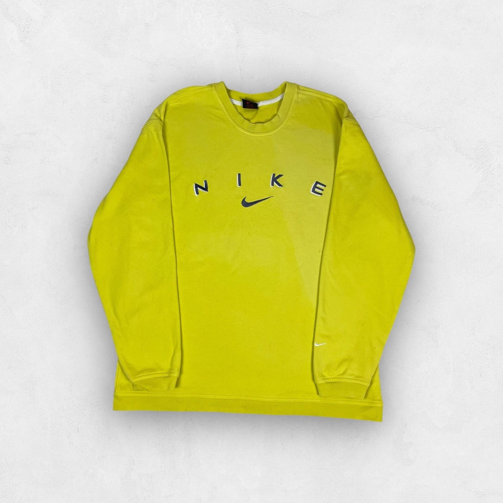 Nike × Vintage Nike Women's Yellow Swoosh Pullover Sweatshirt Large (12-14) Size L / US 10 / IT 46 - 1 Thumbnail